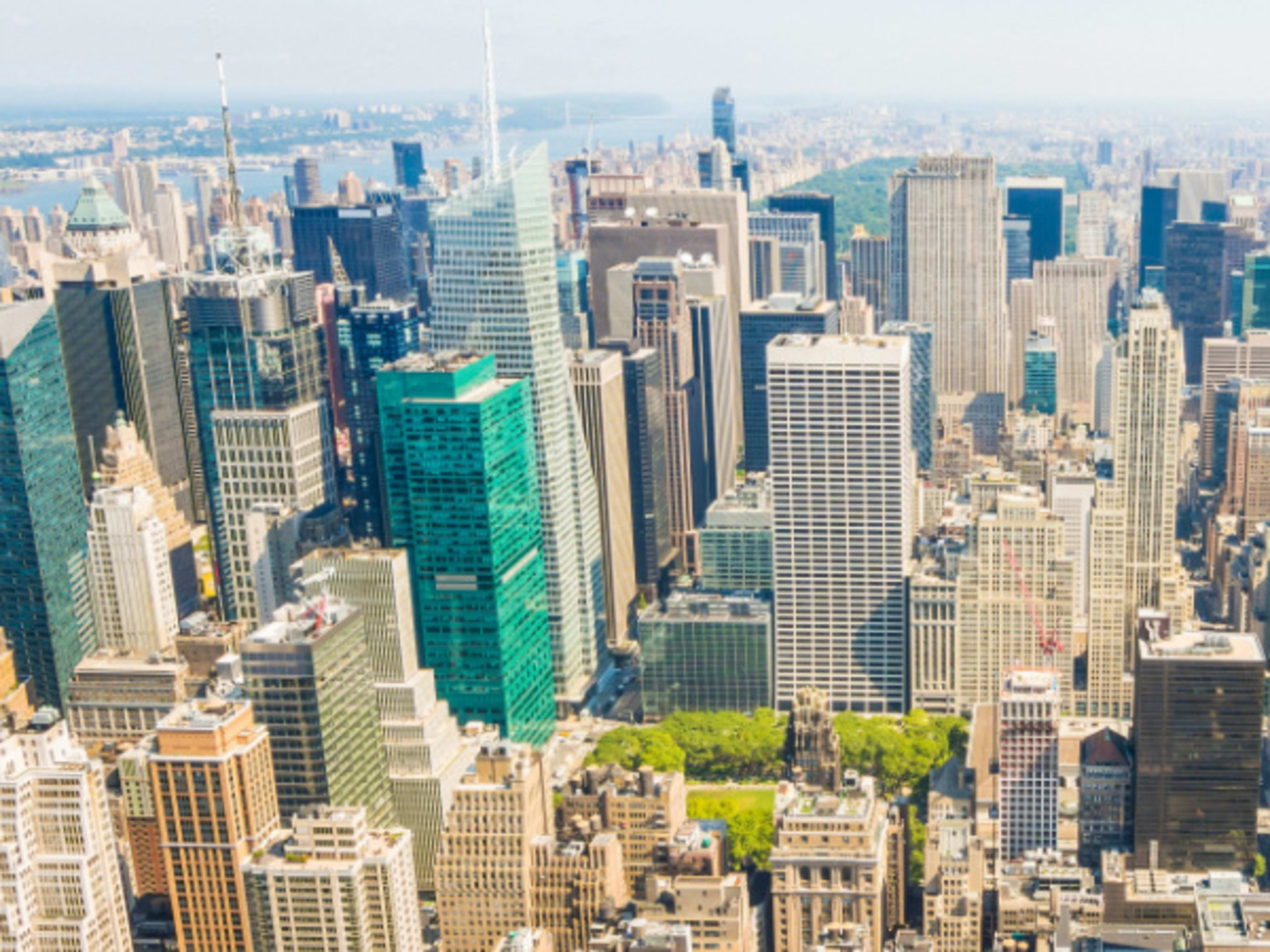 Vista aérea del skyline de Nueva York.