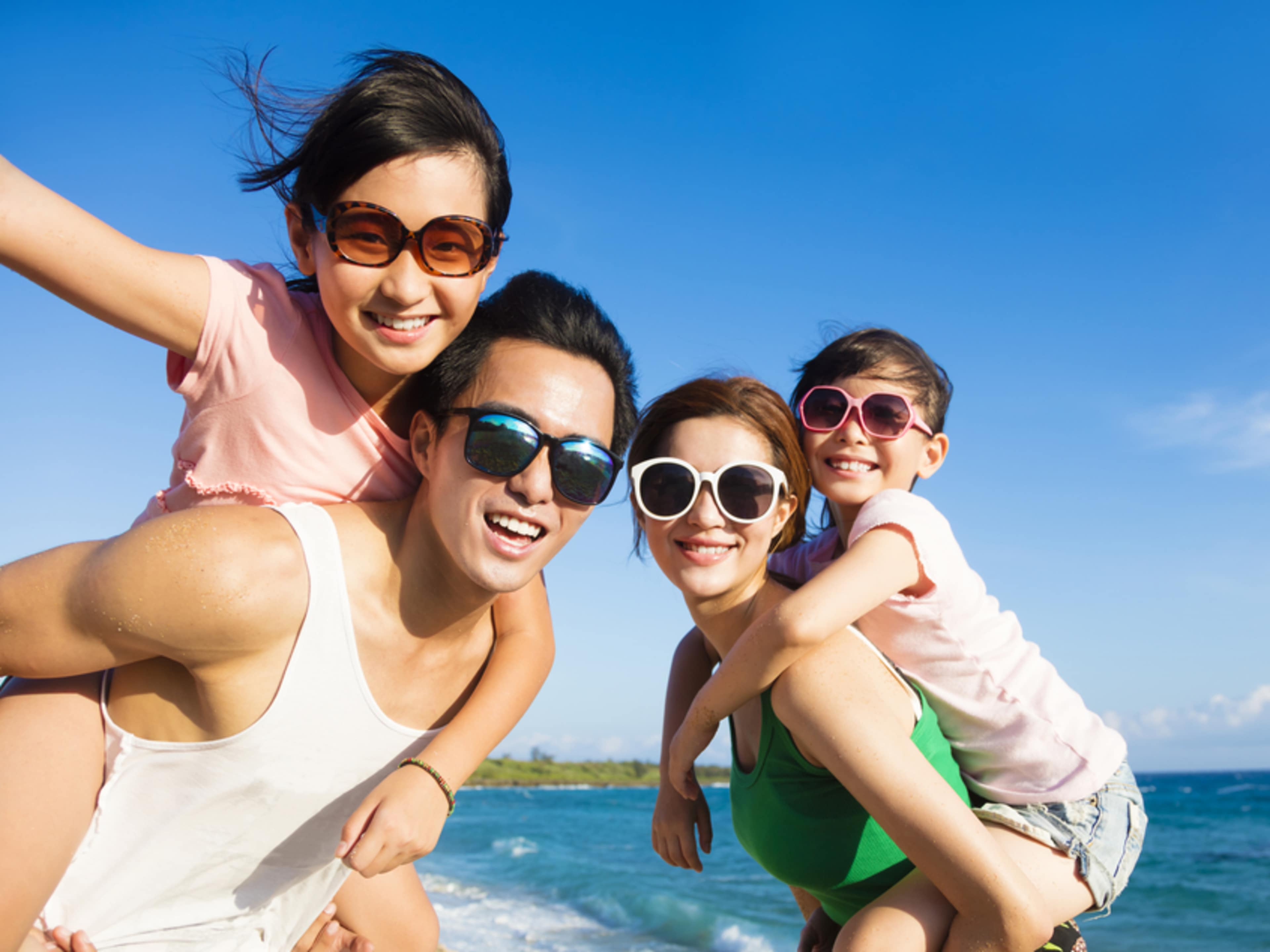 family beach fun on vacation