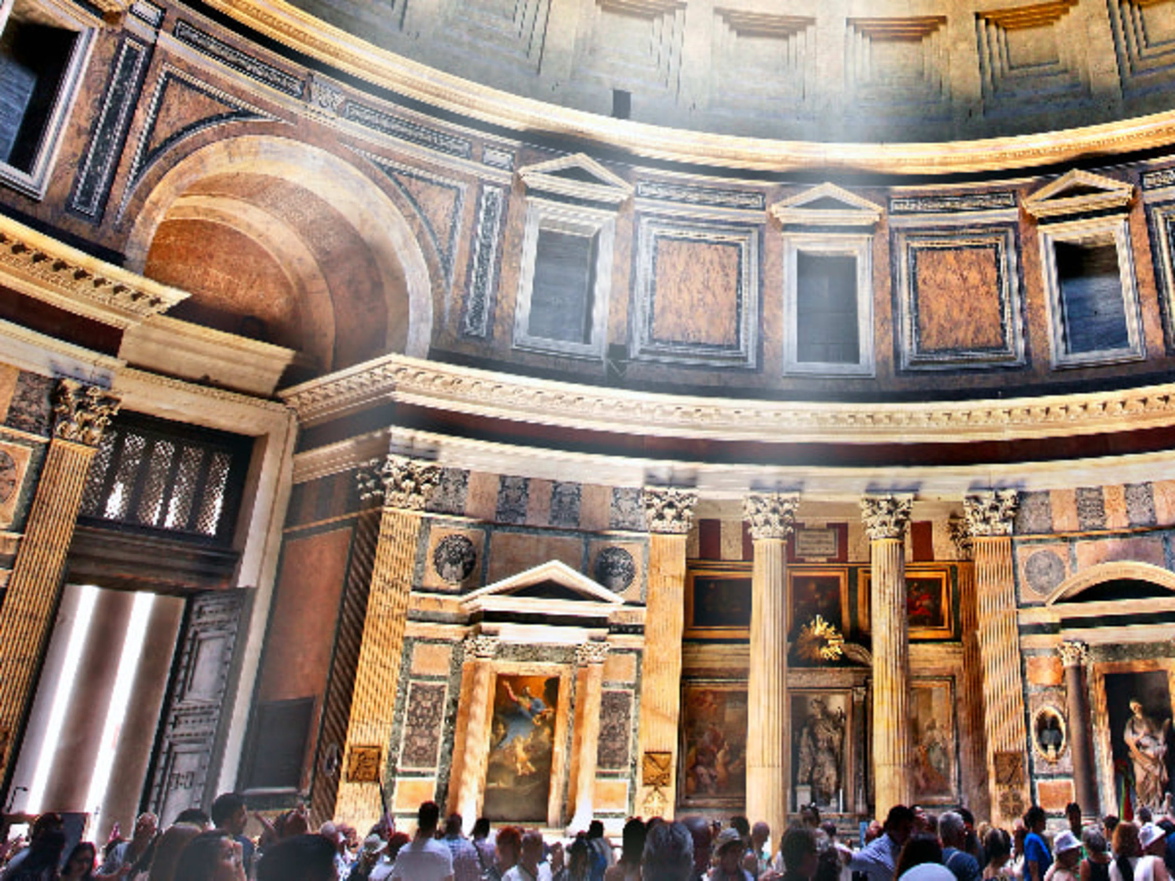 Expertly-crafted interior walls of the Pantheon 