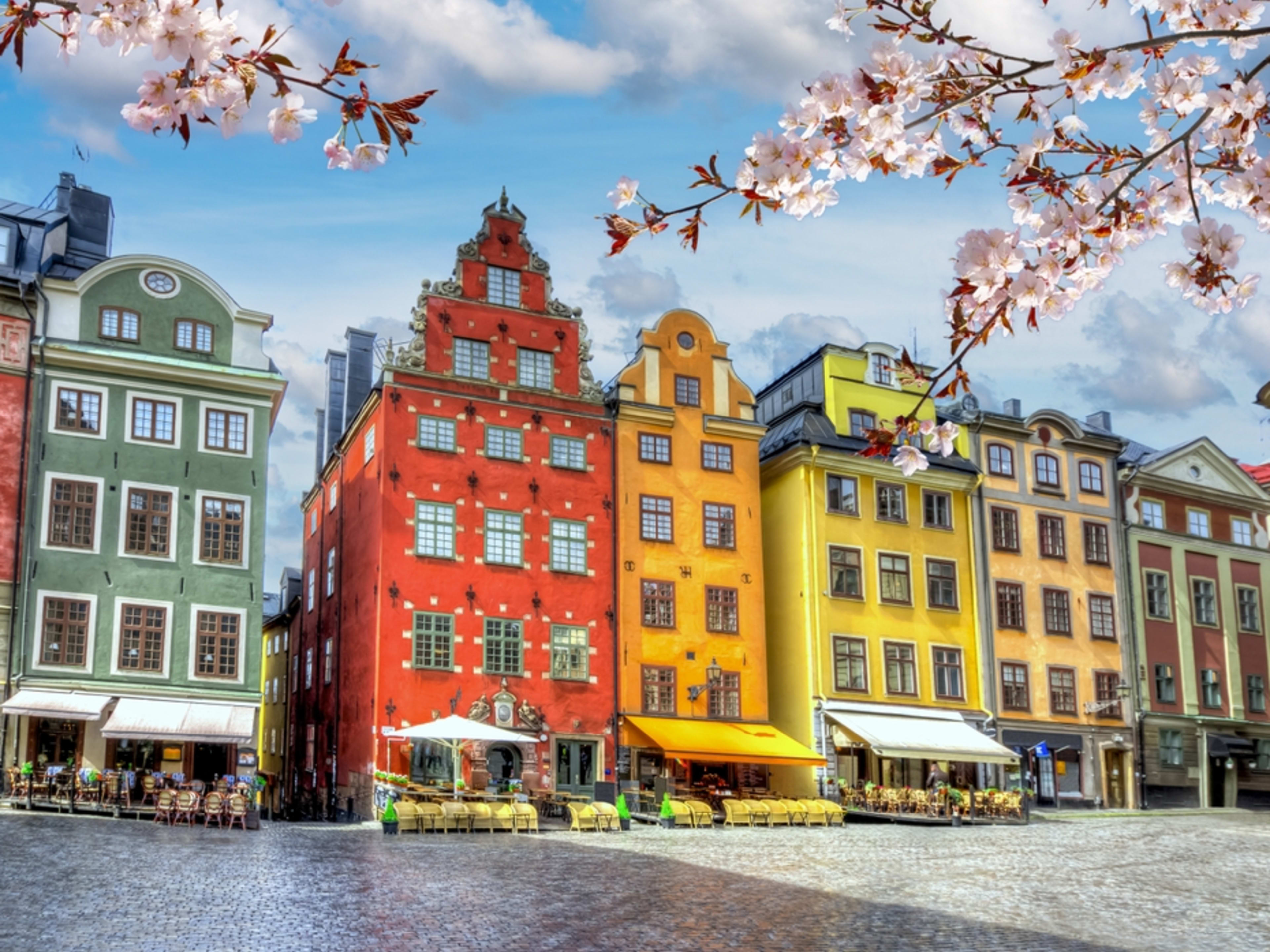 Colorful buildings on Stockholm's old town square