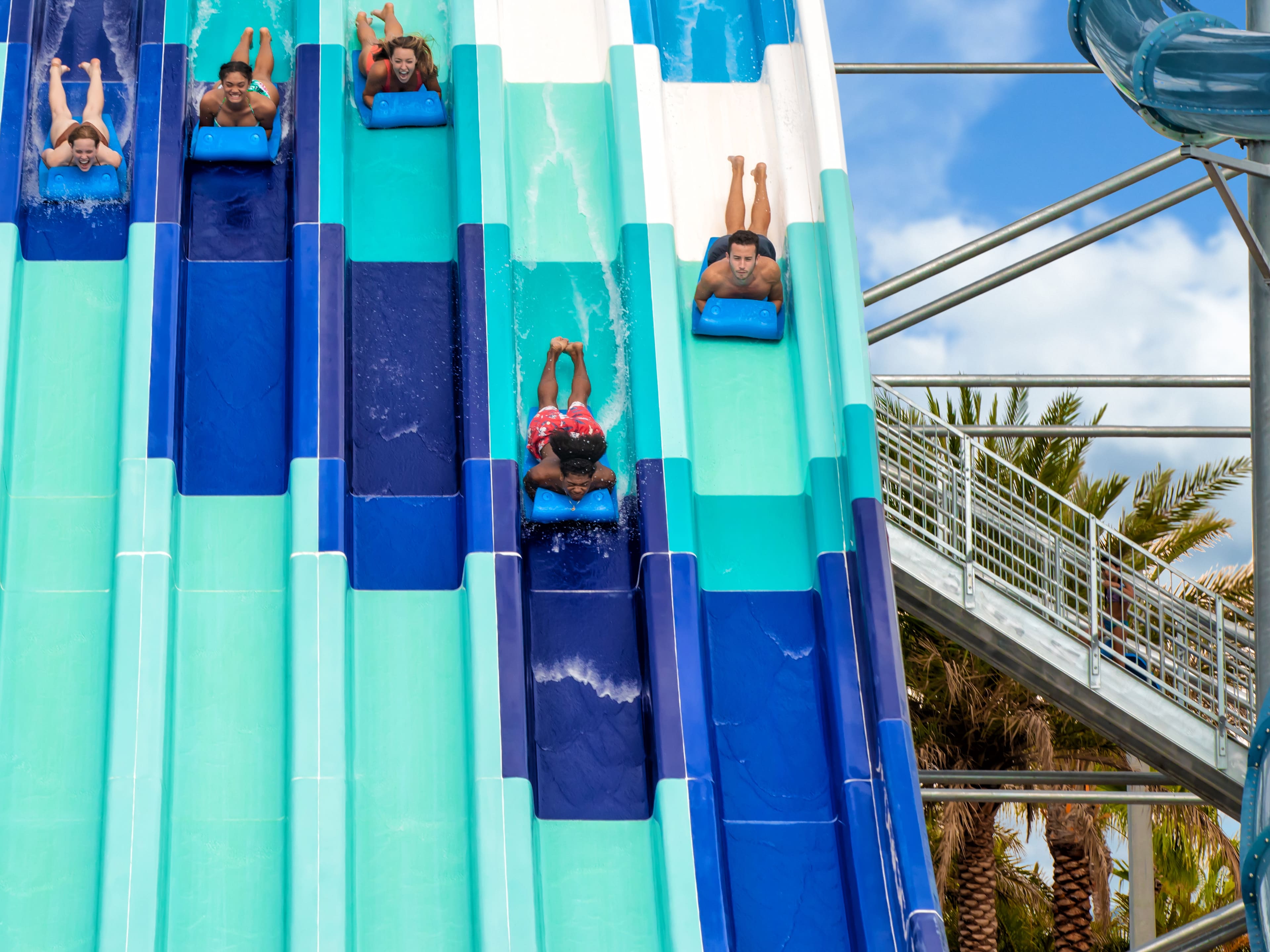 waterslides at island h2o water park