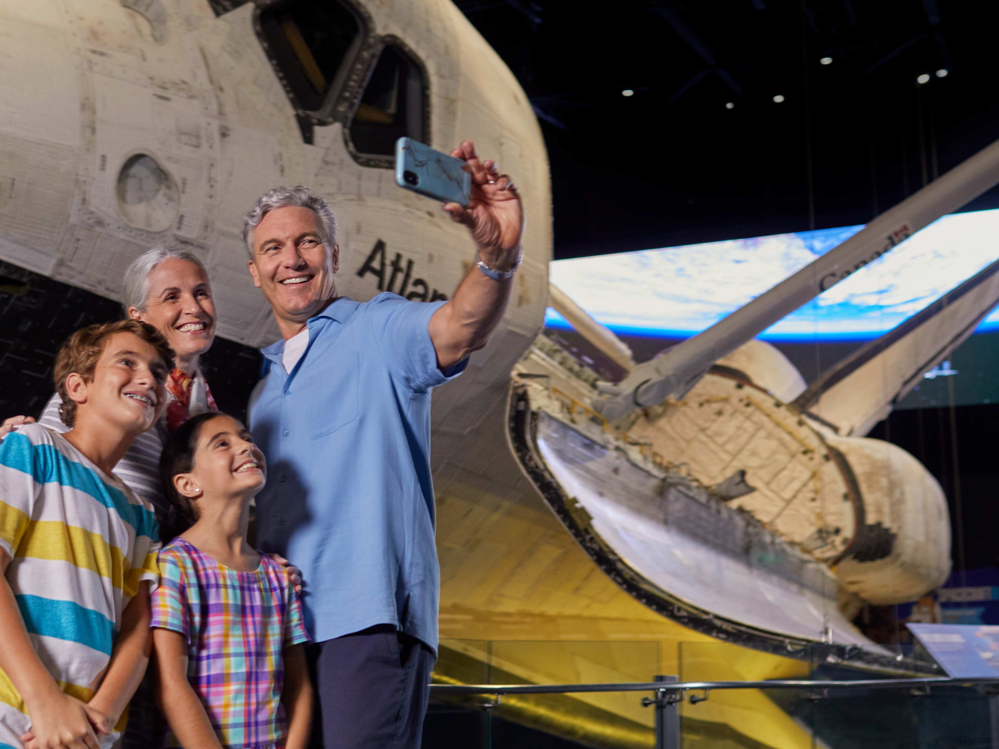 Family Taking a Selfie at the Kennedy Space Center