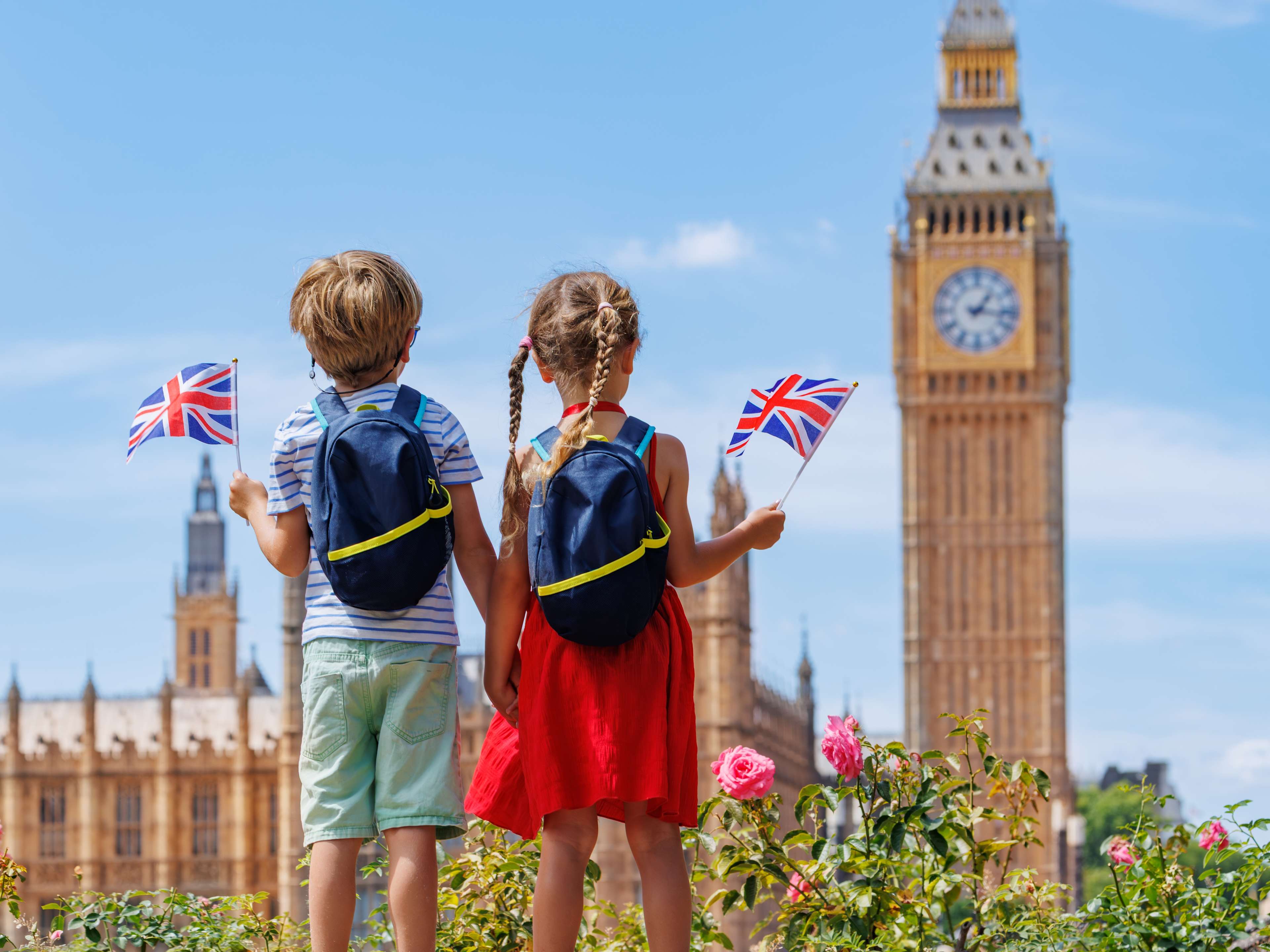 Kids Looking at Big Ben