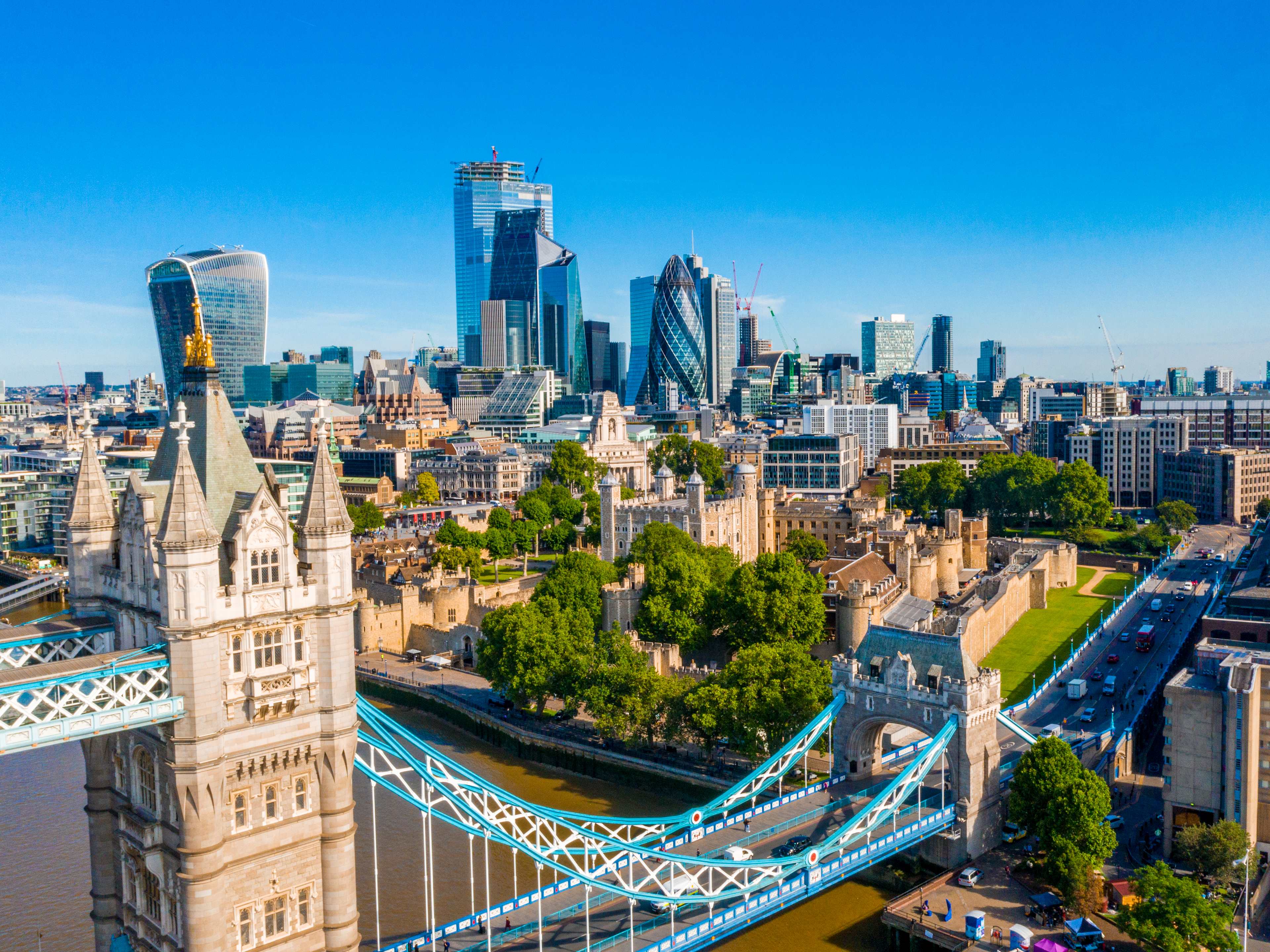 Aerial View of Tower Bridge