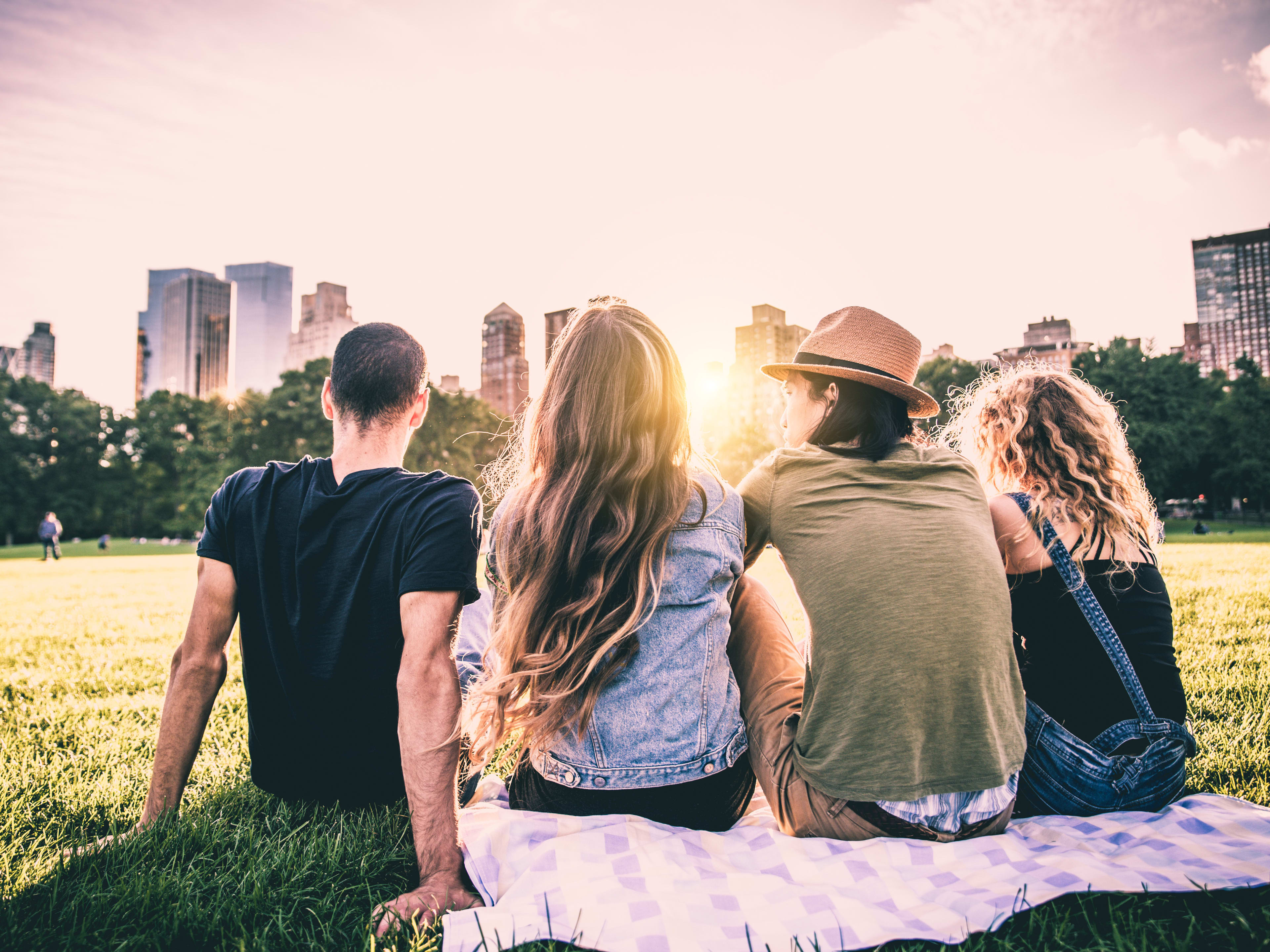 friends having a picnic in nyc