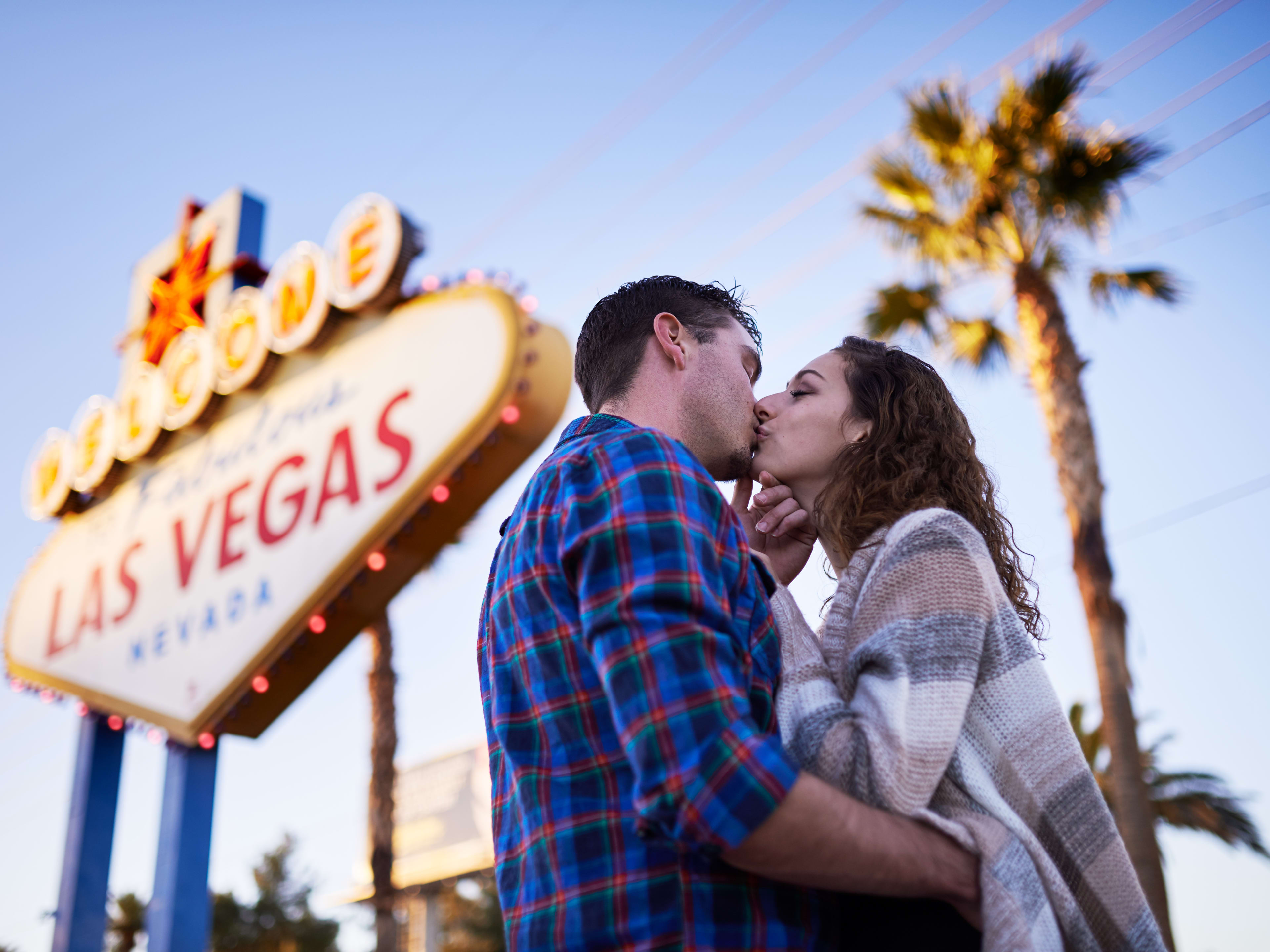 couple in love in las vegas