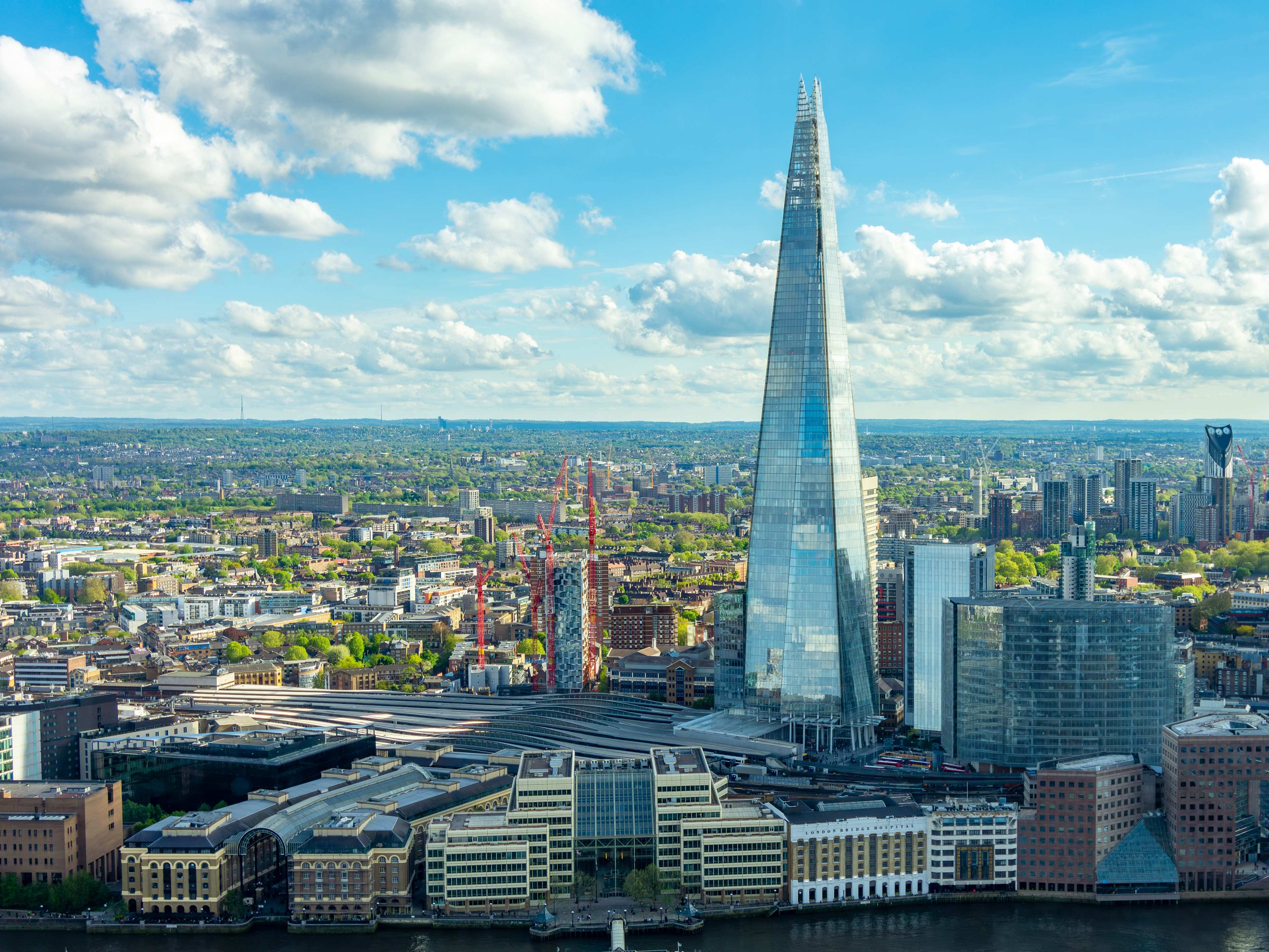shot of the shard and london
