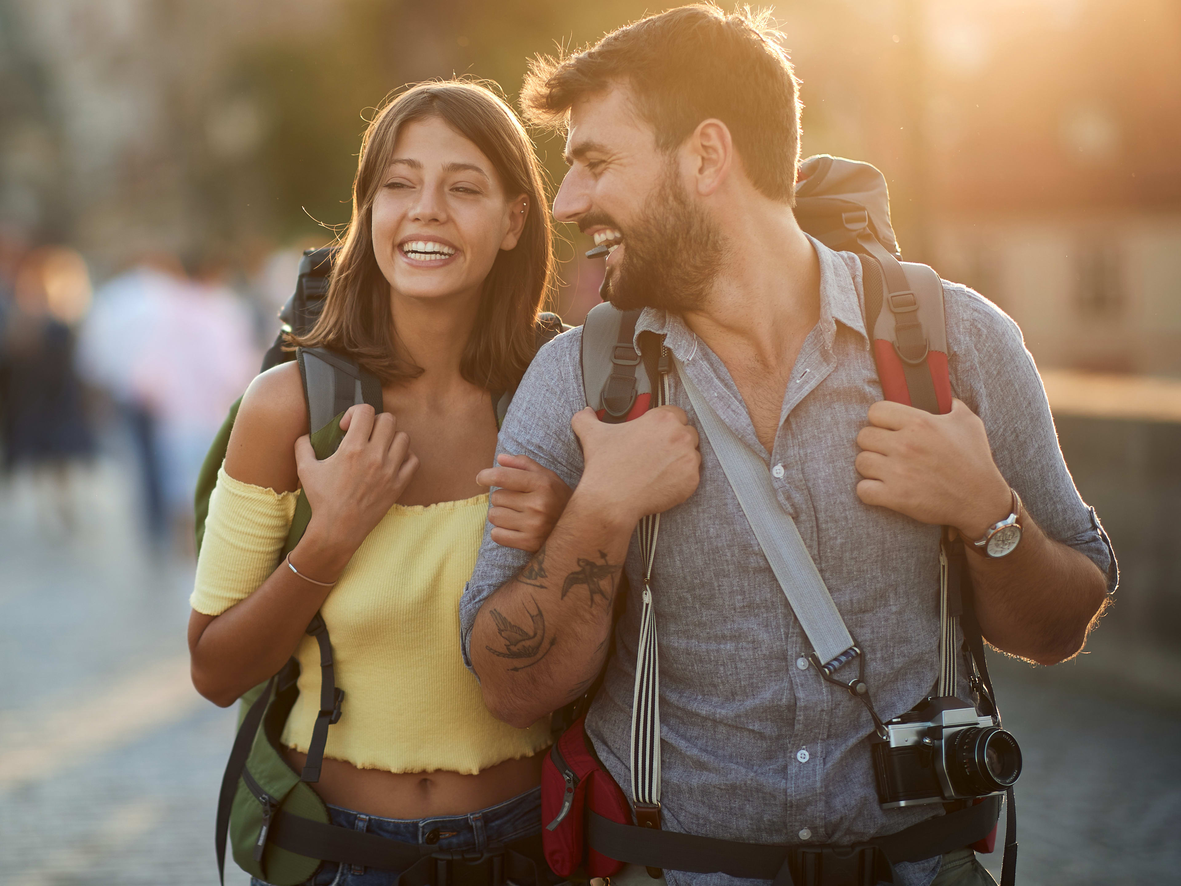 Sightseeing couple in Prague