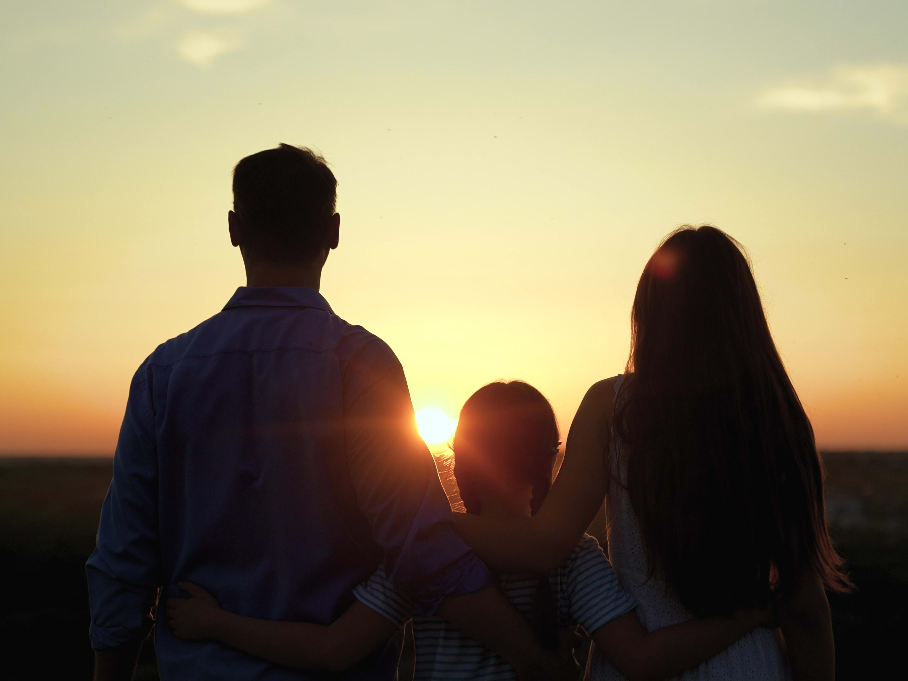 Family enjoying sunset in Orlando