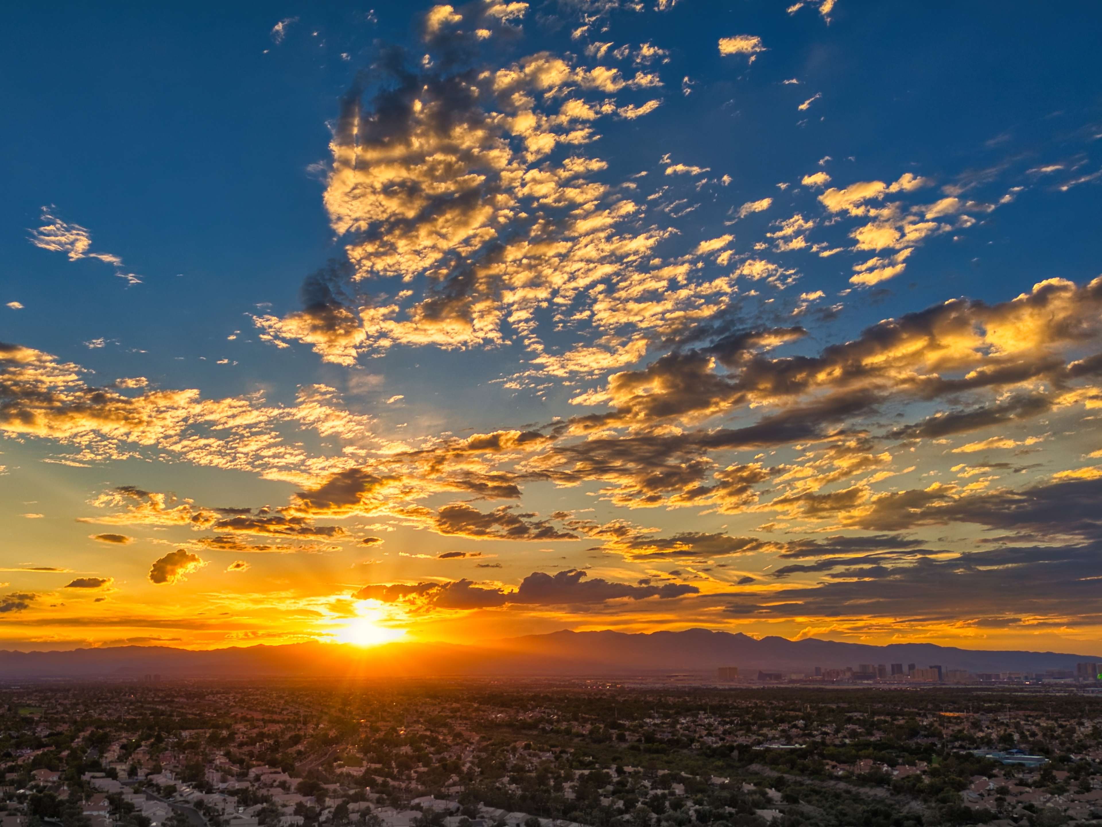 beautiful sunset over vegas