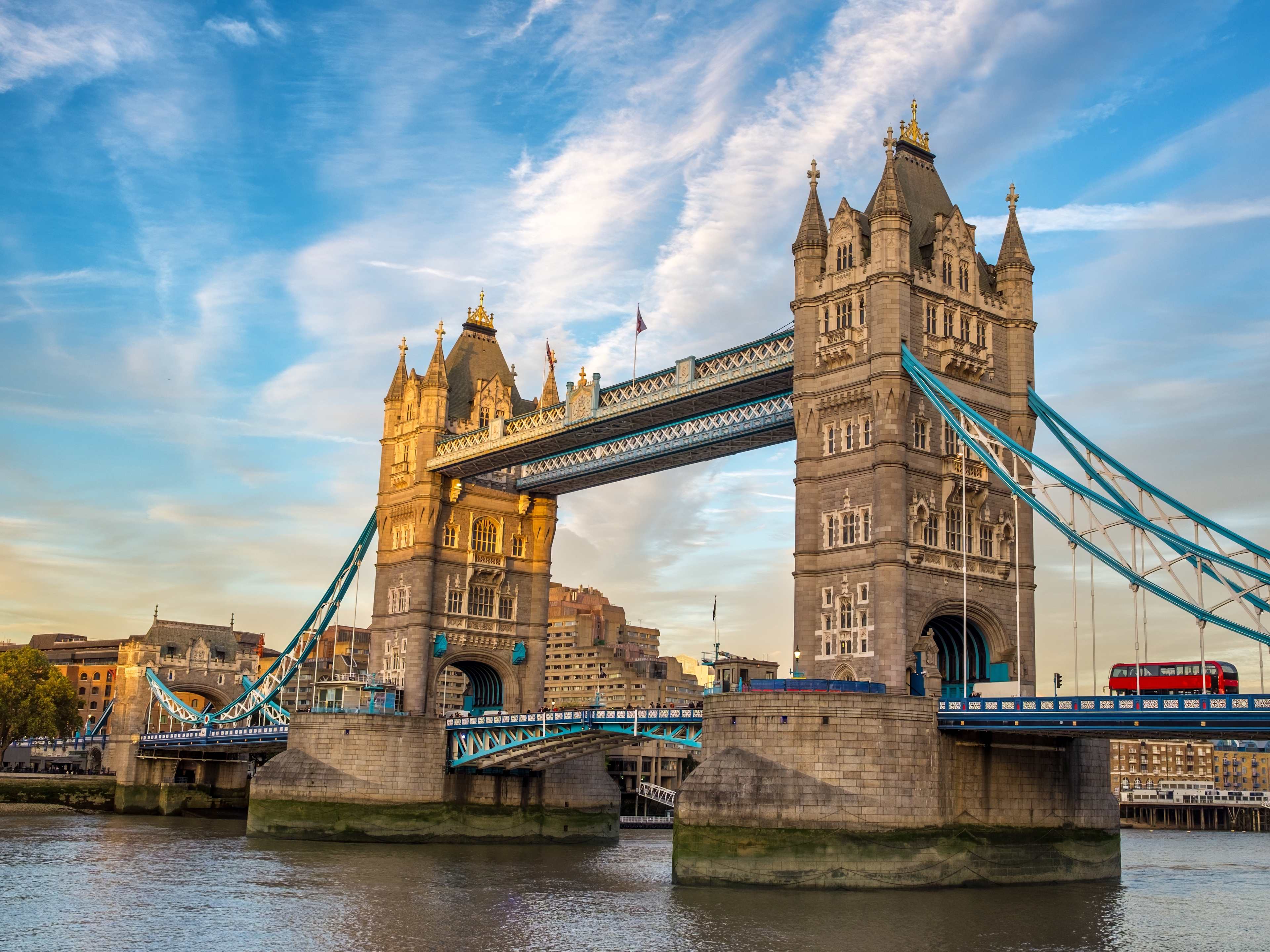 views of tower bridge on a sunny day in london