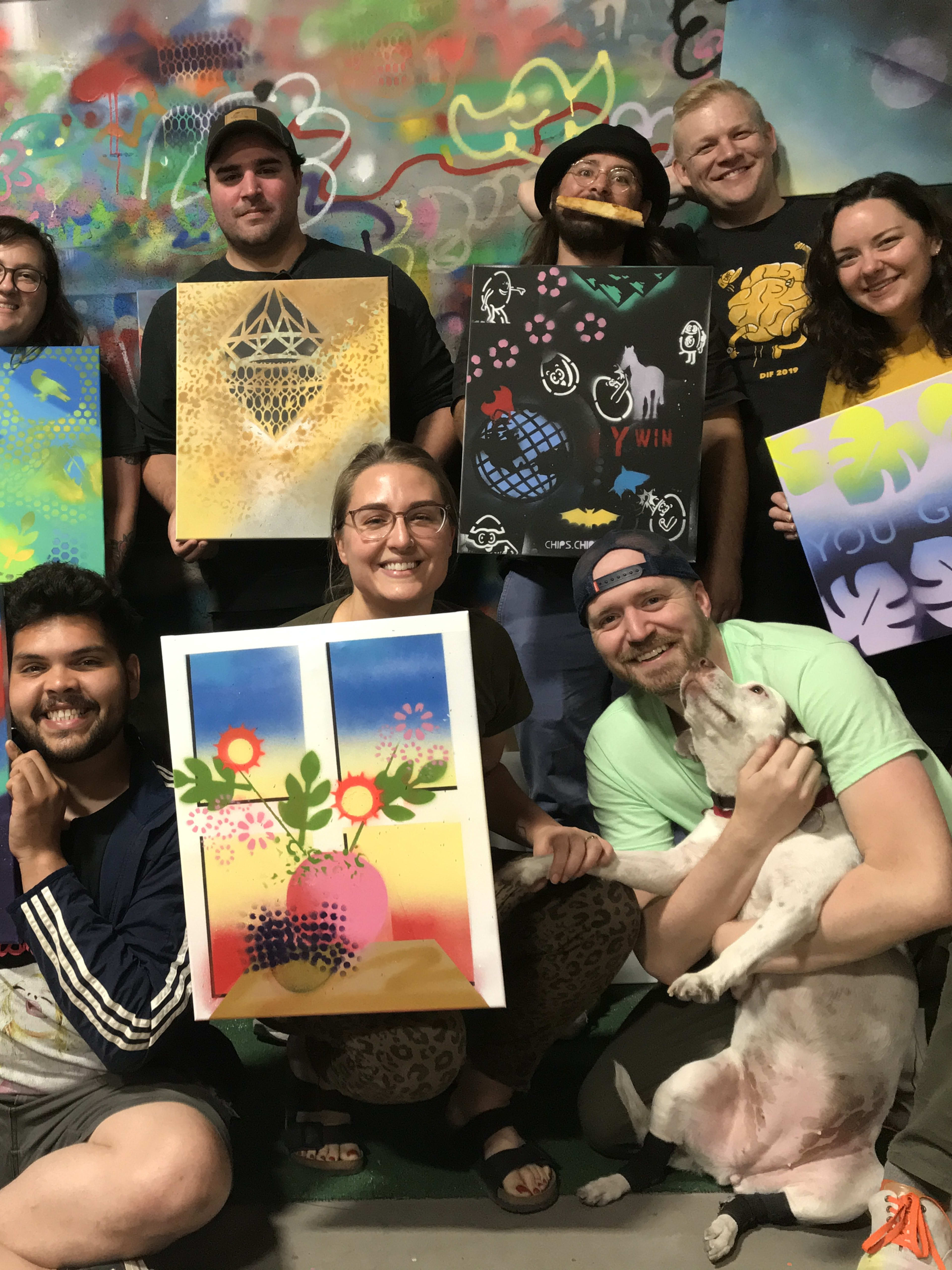 Spray Paint ‘n’ Sip Chicago Street Art Workshop