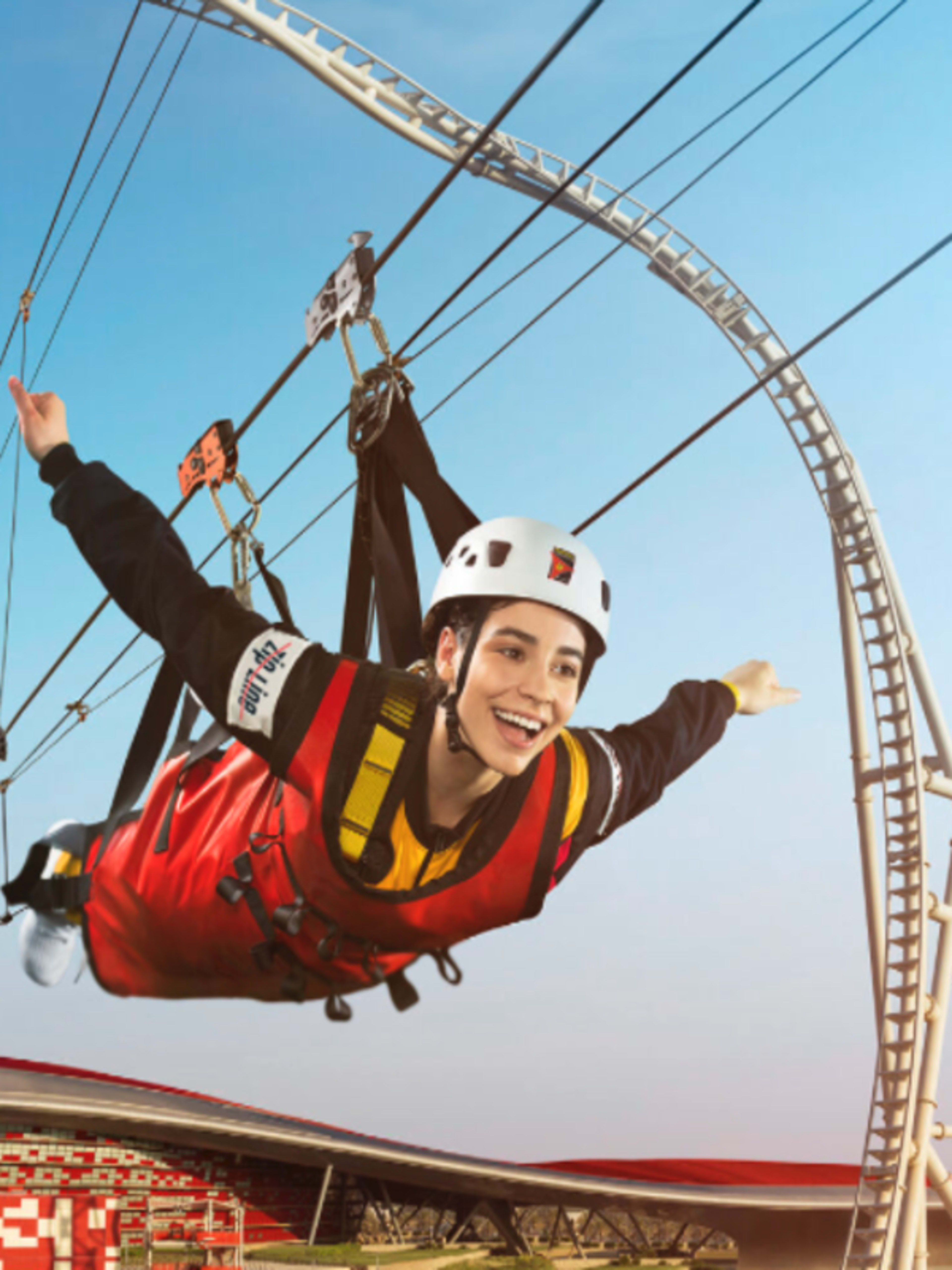 Person using zipline