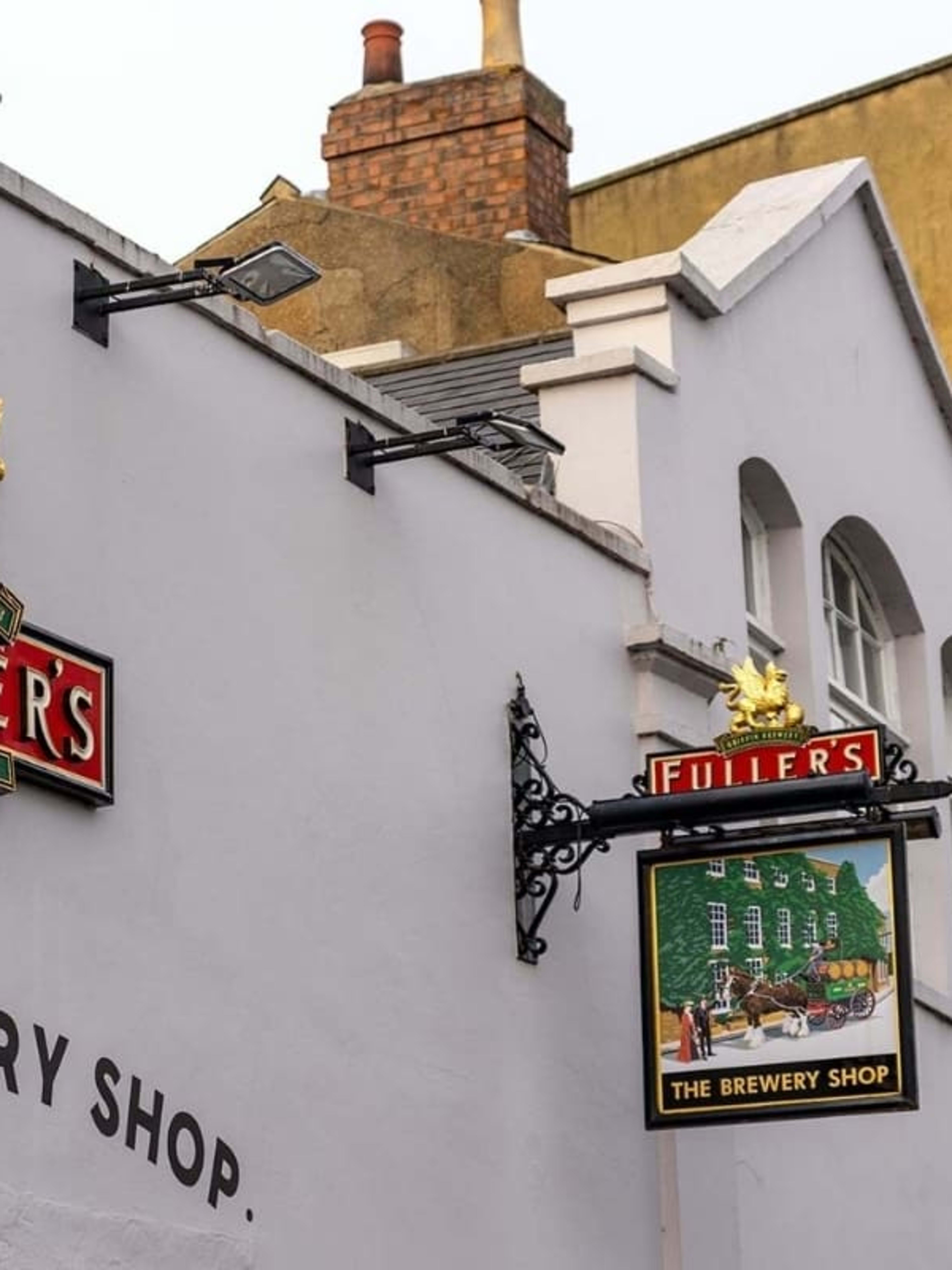 Exterior shot of Fuller's Brewery in west London.