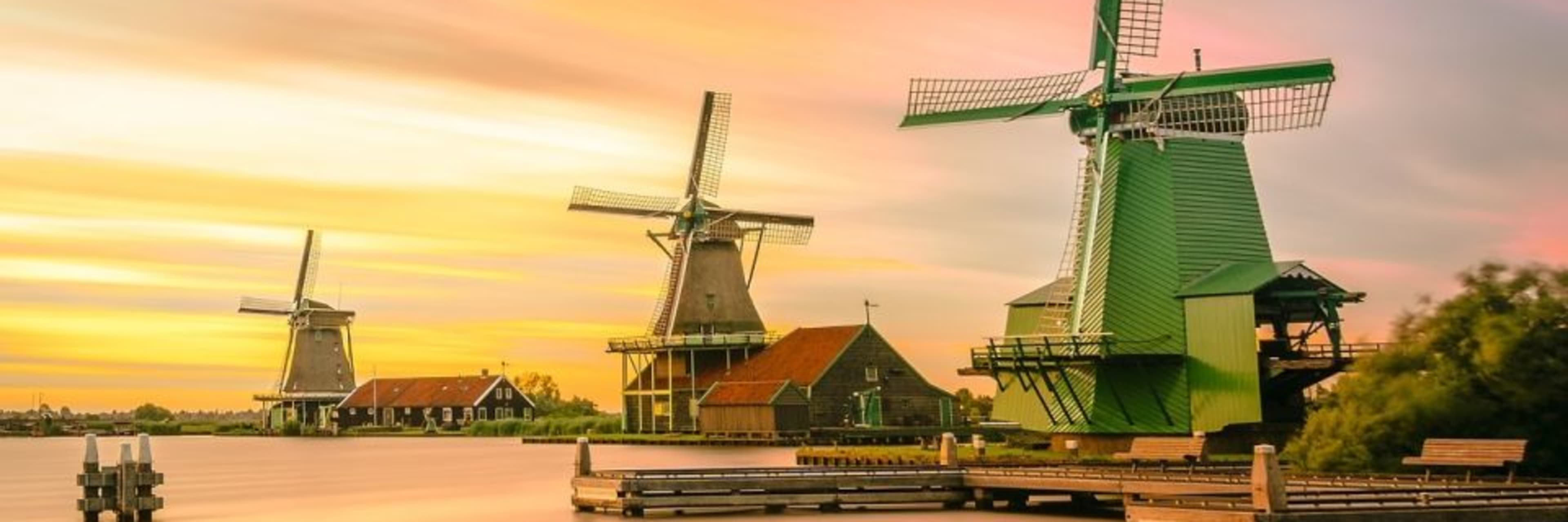 The windmills at Zaanse Schans village just outside Amsterdam.