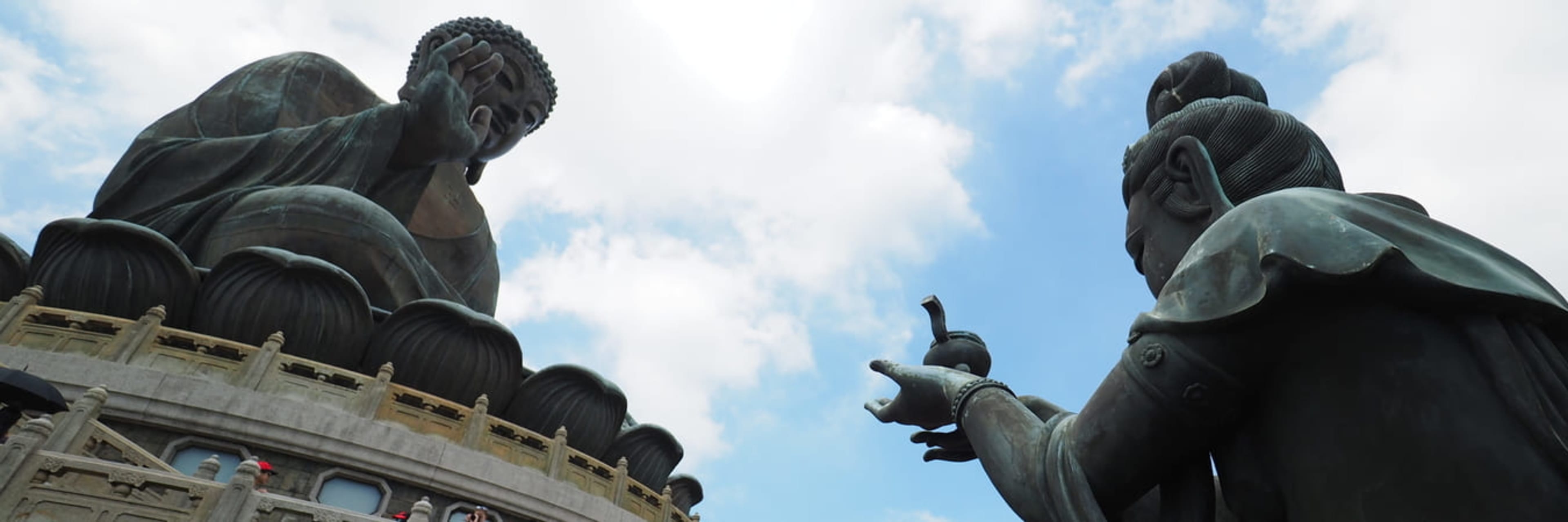 Statues at the Po Lin Monastery on Lantau Island, Hong Kong.