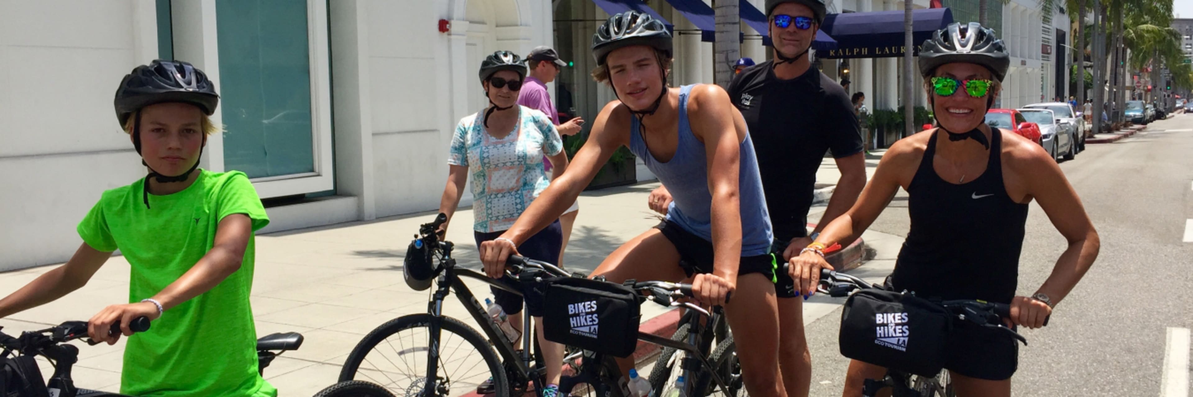 family on bikes