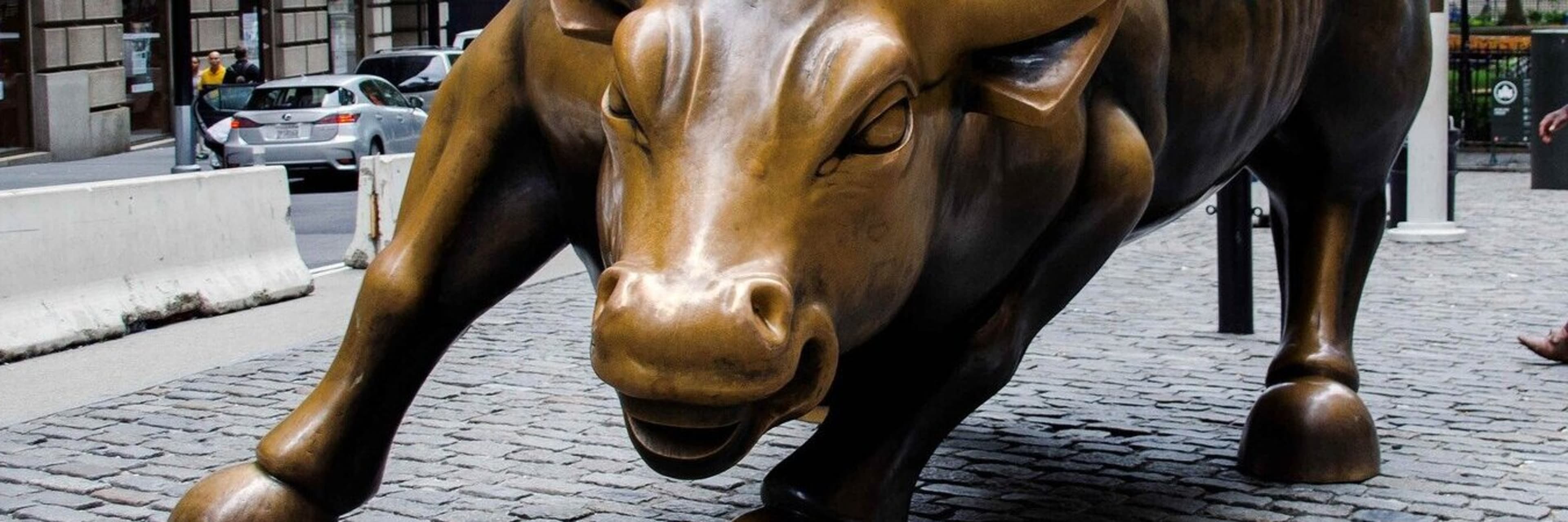 The Charging Bull statue in New York's financial district.