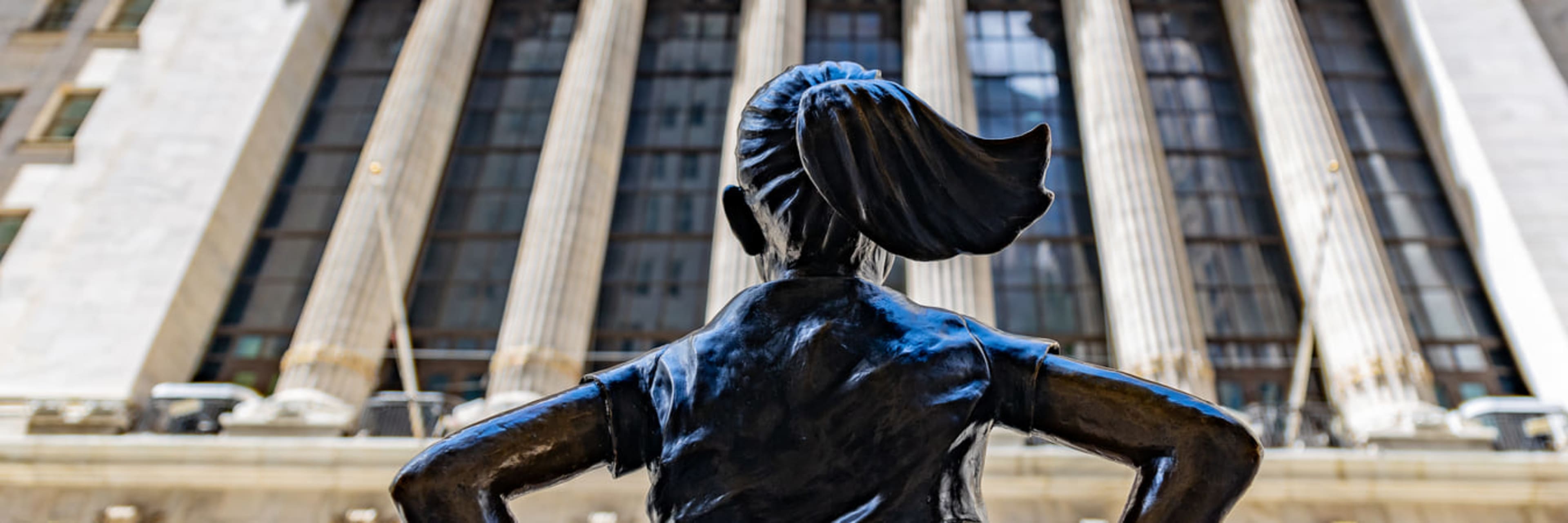 The Fearless Girl statue outside the New York Stock Exchange.