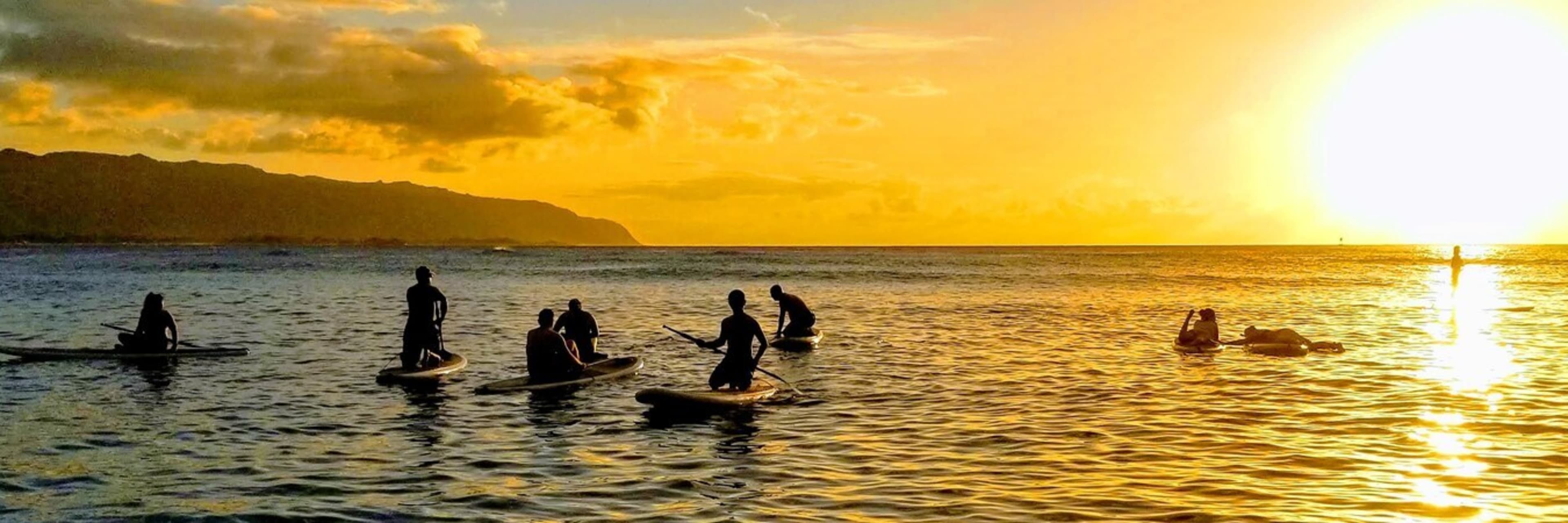 Paddleboarders on the the Anahulu River.