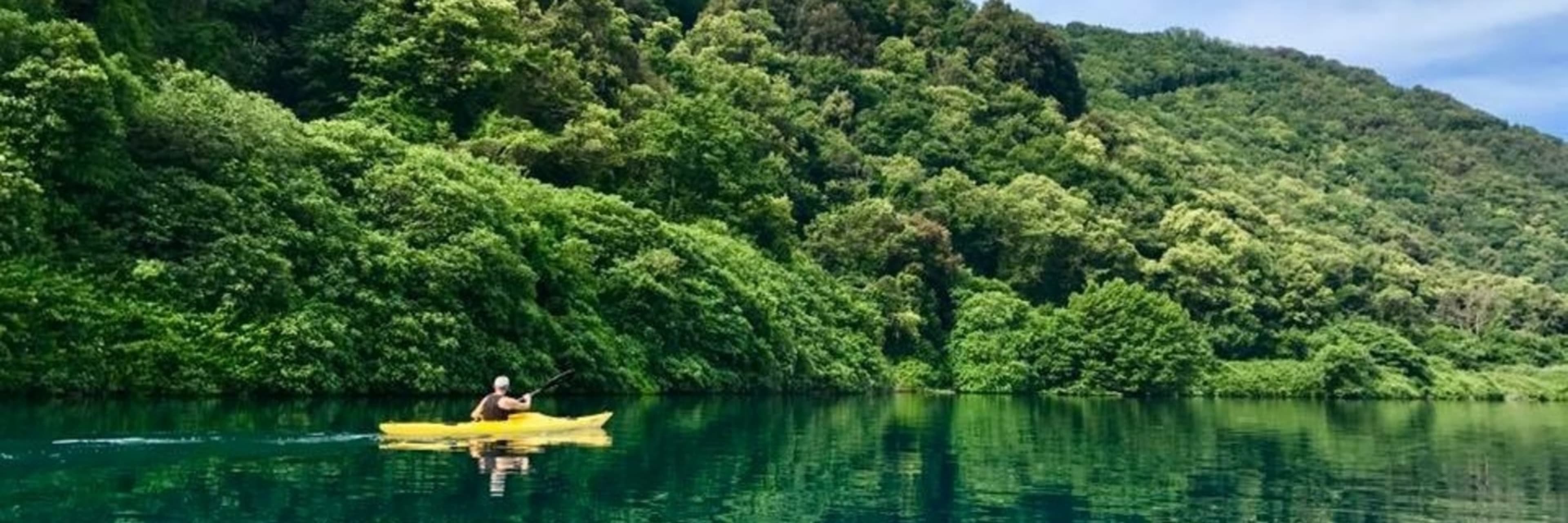 Kayaking on Lake Albano near Rome.