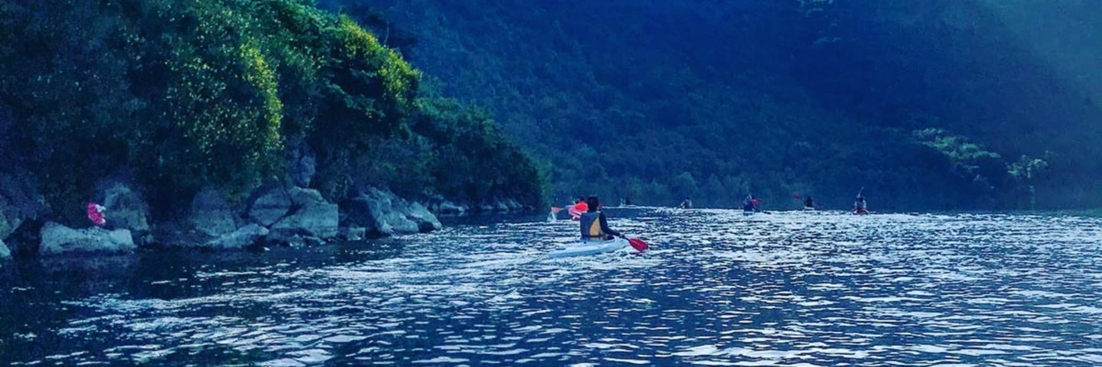 Kayaking on Lake Albano near Rome.