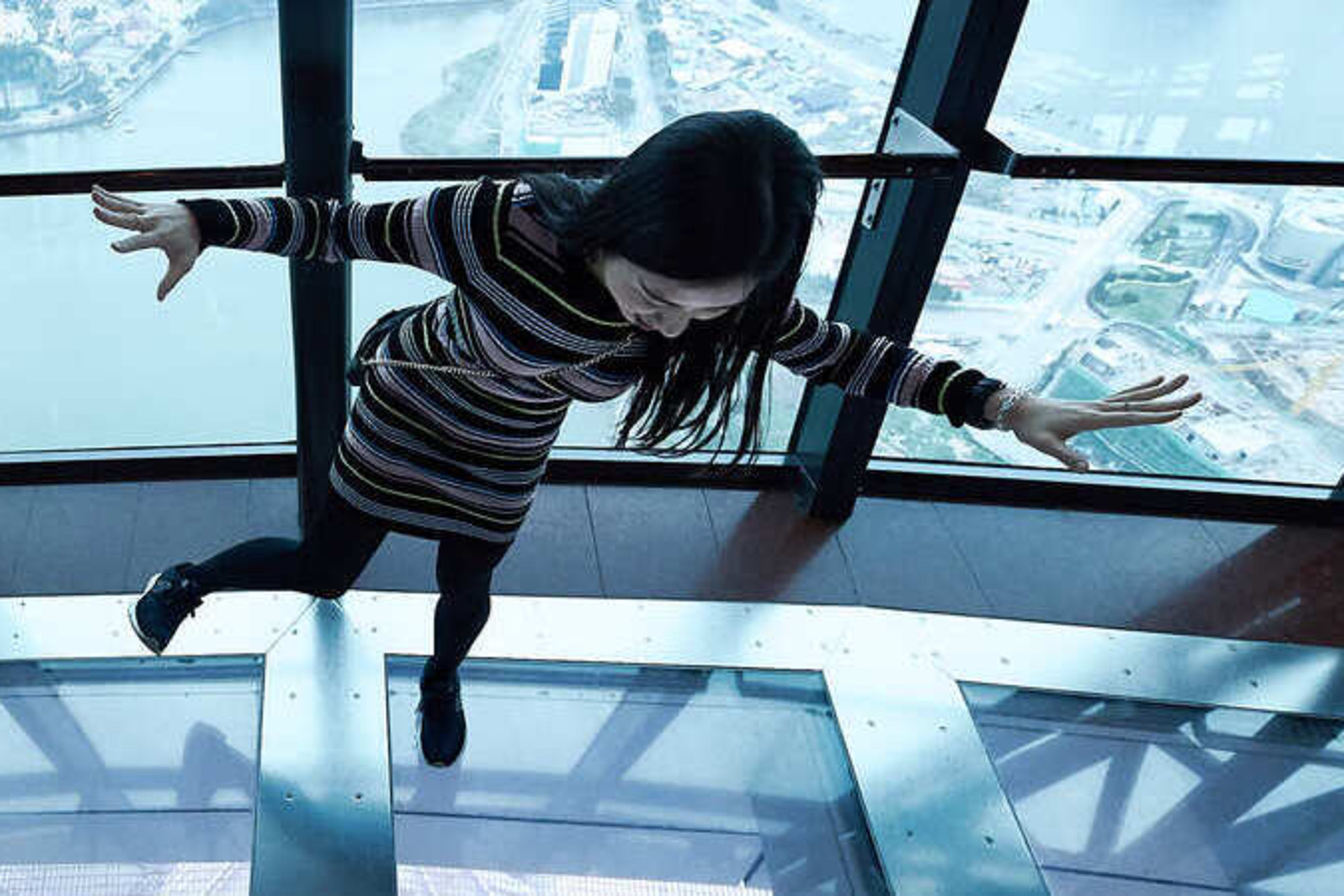 Visitor on the observation platform at Macau Tower.