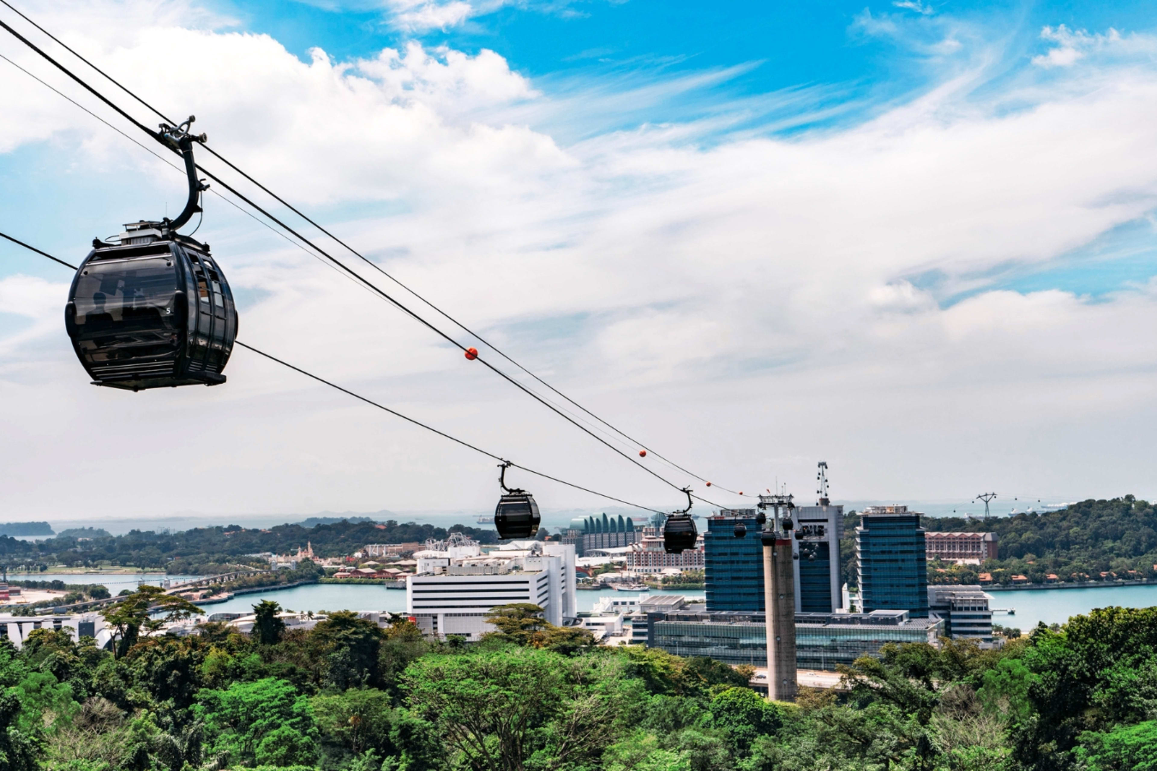 cable cars in sky