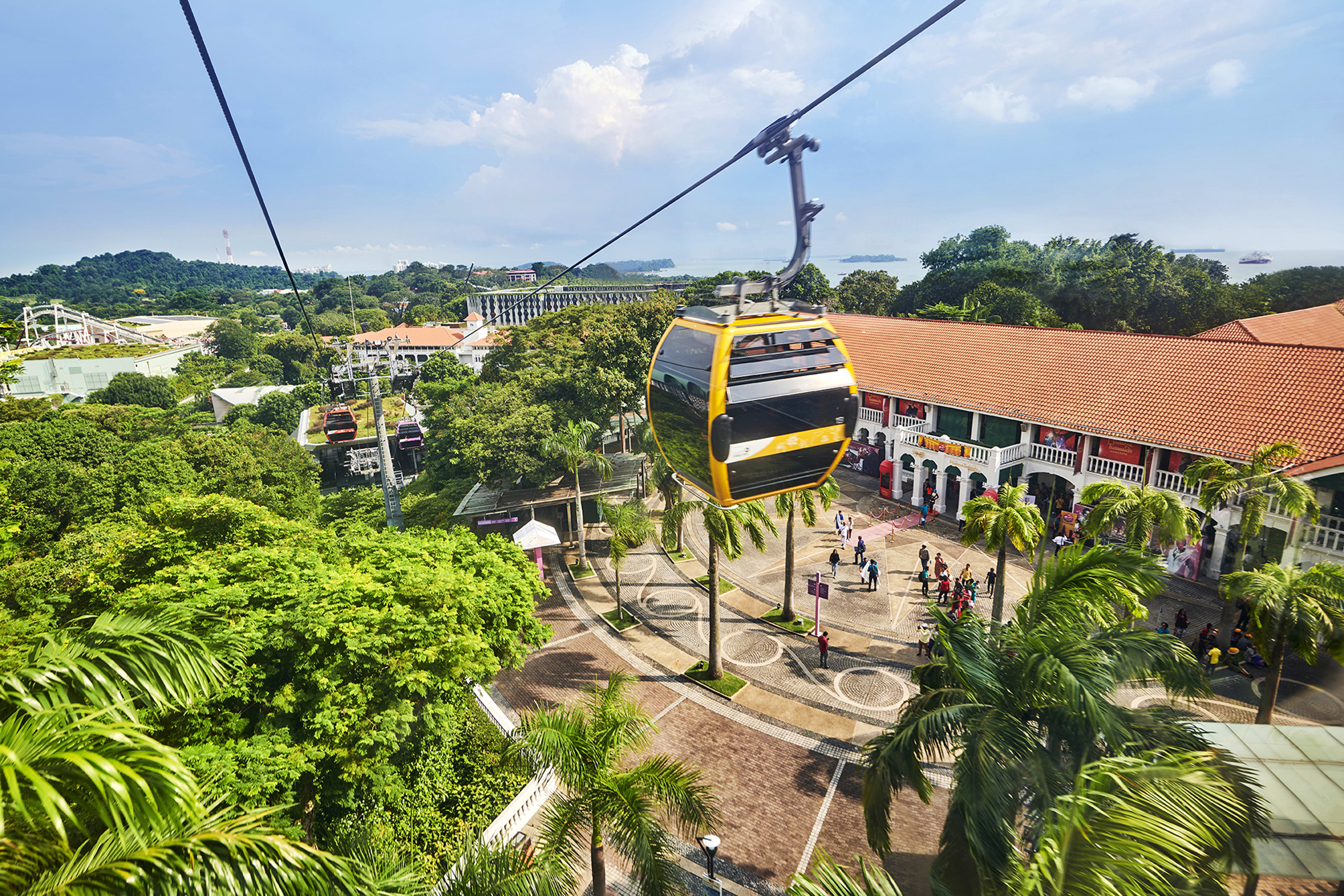 cable cars in sky