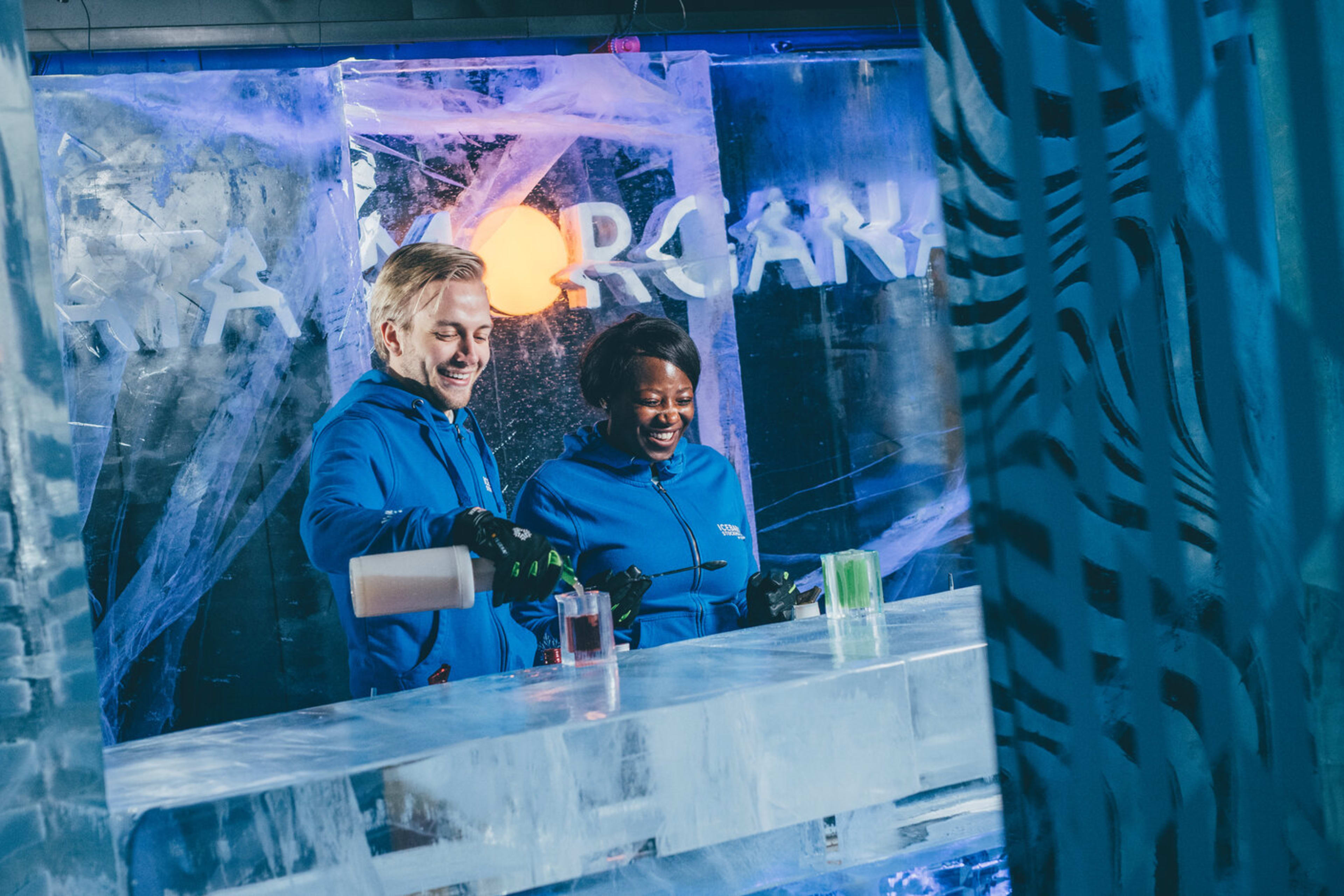 Two people at Icebar Stockholm