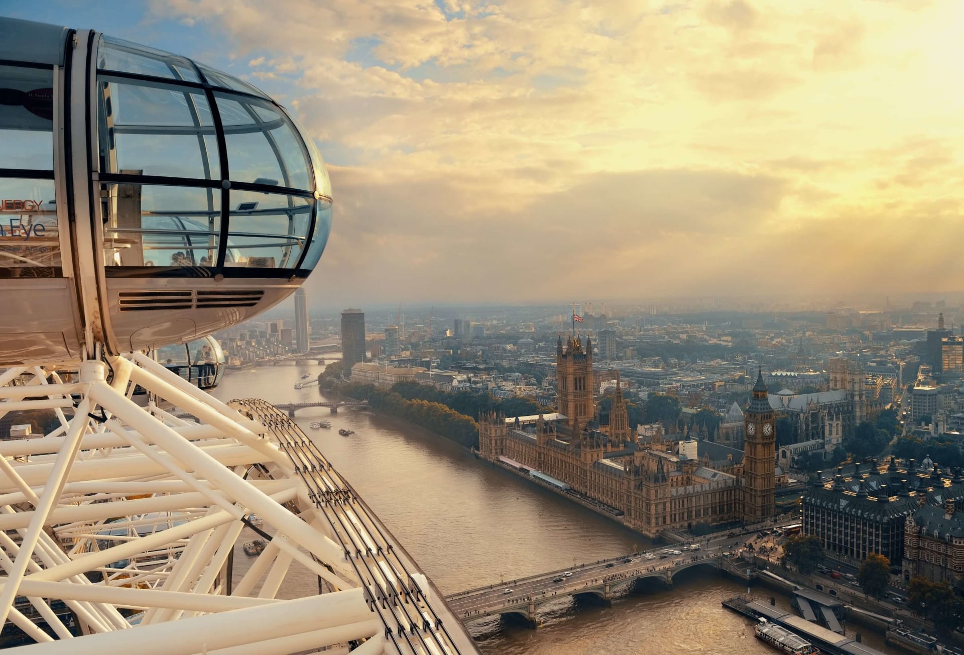 A view of central London from the London Eye