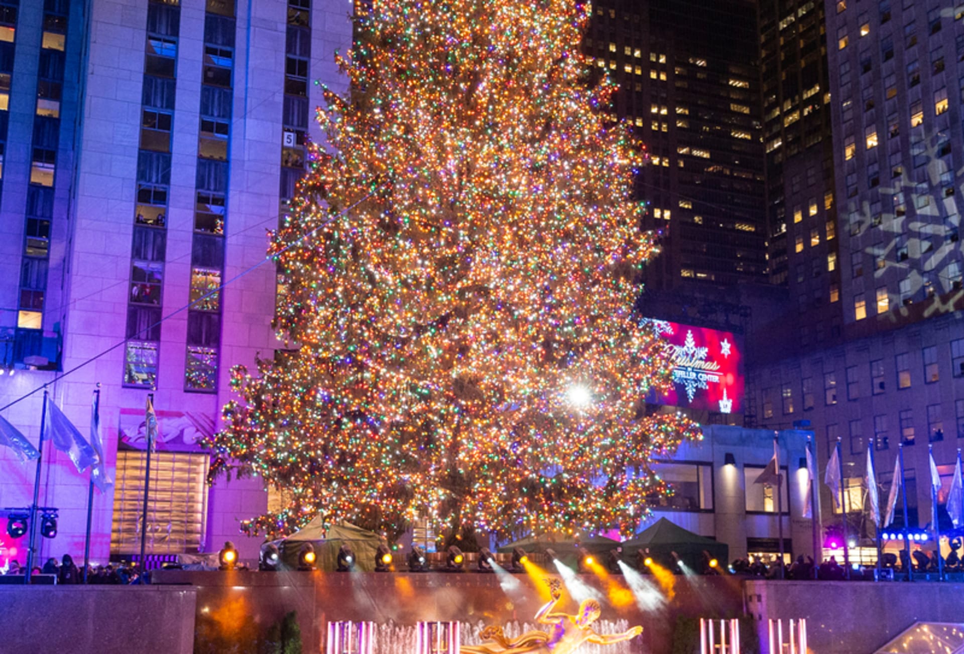 El árbol navideño en el Rockefeller Center de Nueva York