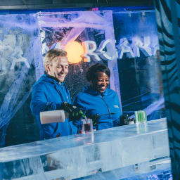 Two people at Icebar Stockholm