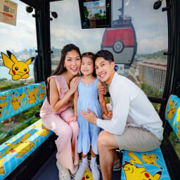 Family on cable car