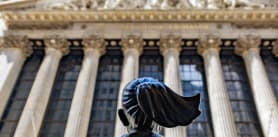 The Fearless Girl statue outside the New York Stock Exchange.