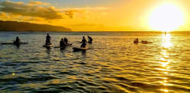 Paddleboarders on the the Anahulu River.