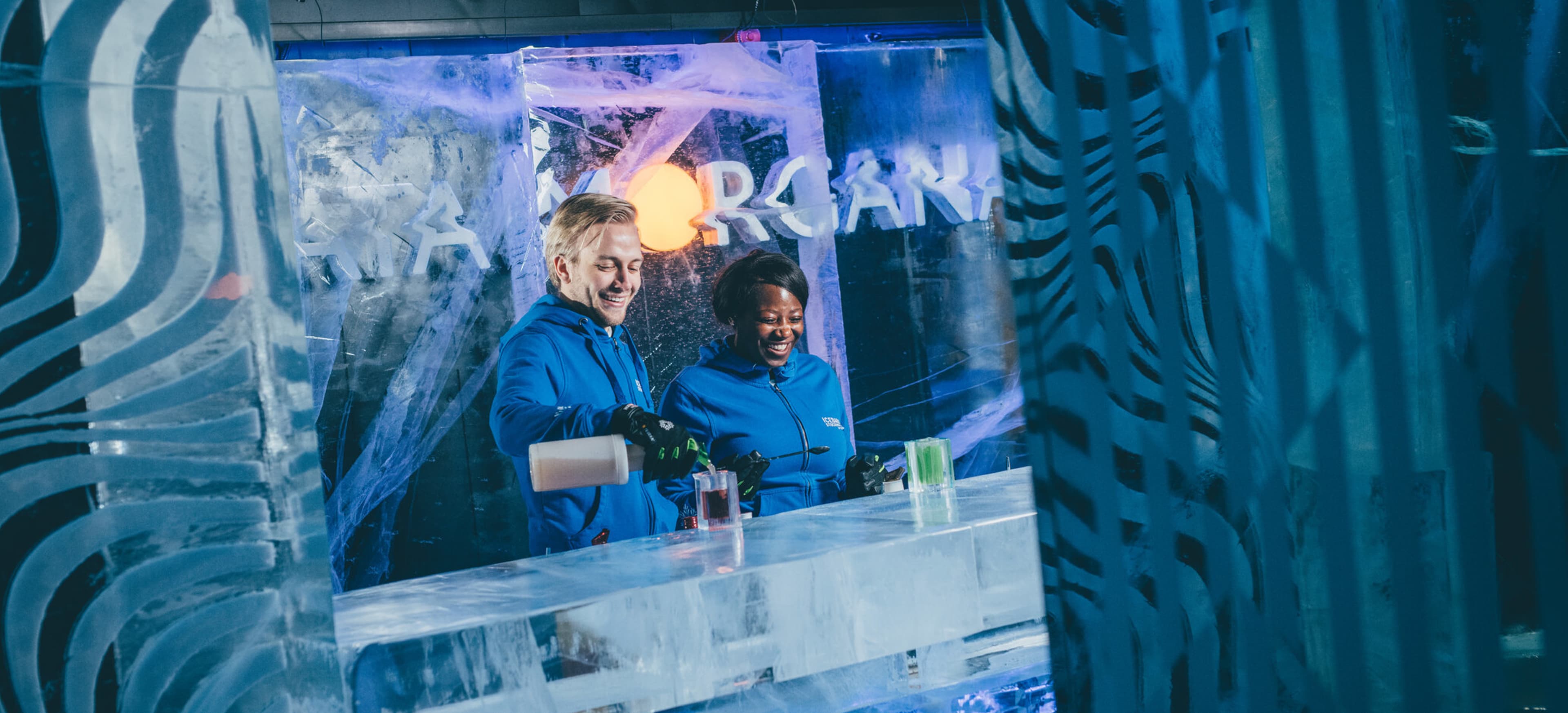 Two people at Icebar Stockholm