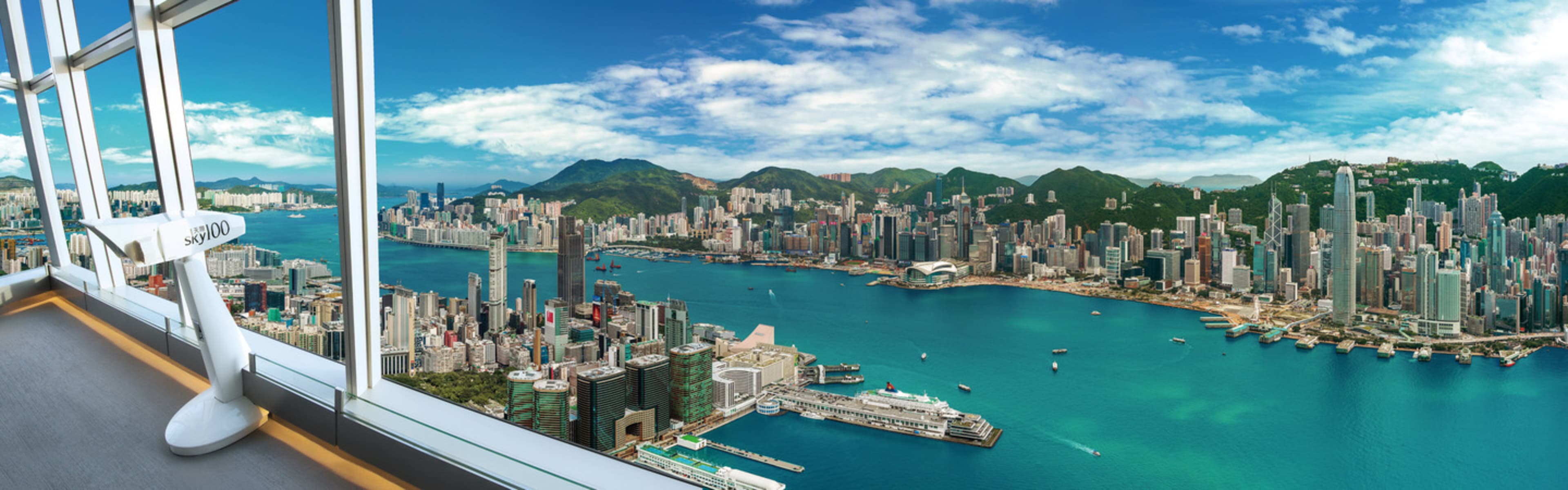 Daytime view at the Sky100 Hong Kong Observation Deck.