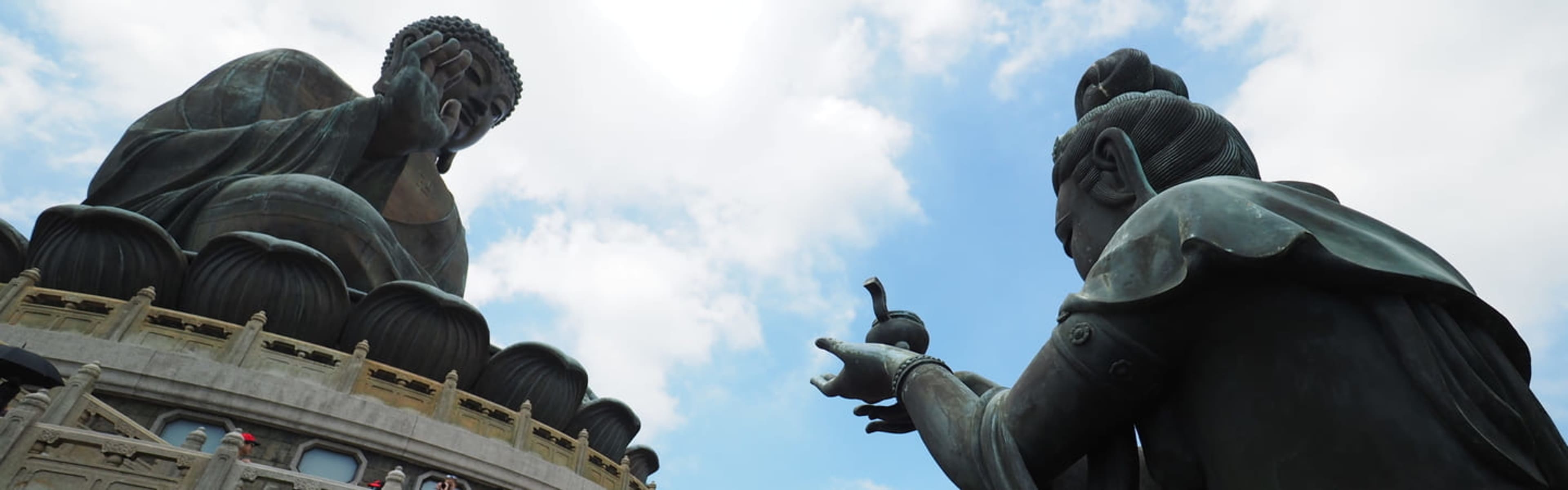 Statues at the Po Lin Monastery on Lantau Island, Hong Kong.