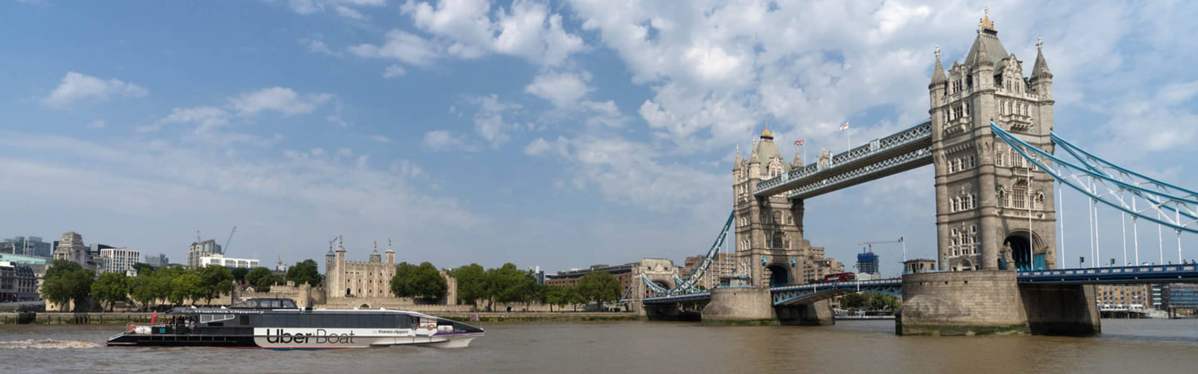 Uber Boat by Thames Clippers at Tower Bridge.