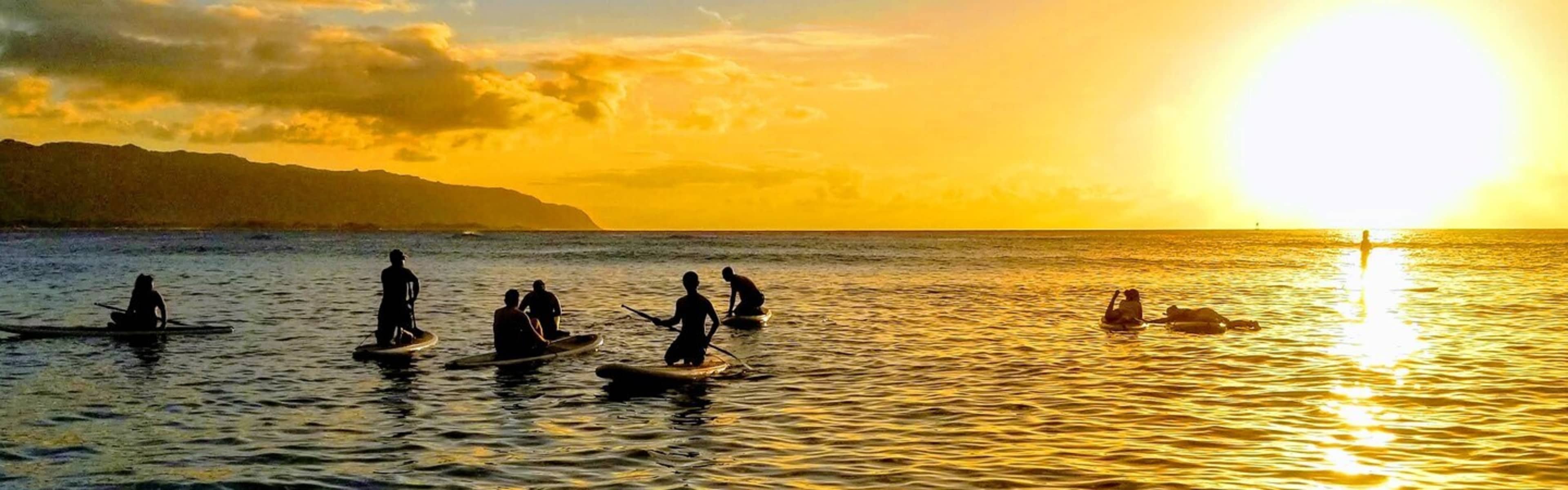 Paddleboarders on the the Anahulu River.