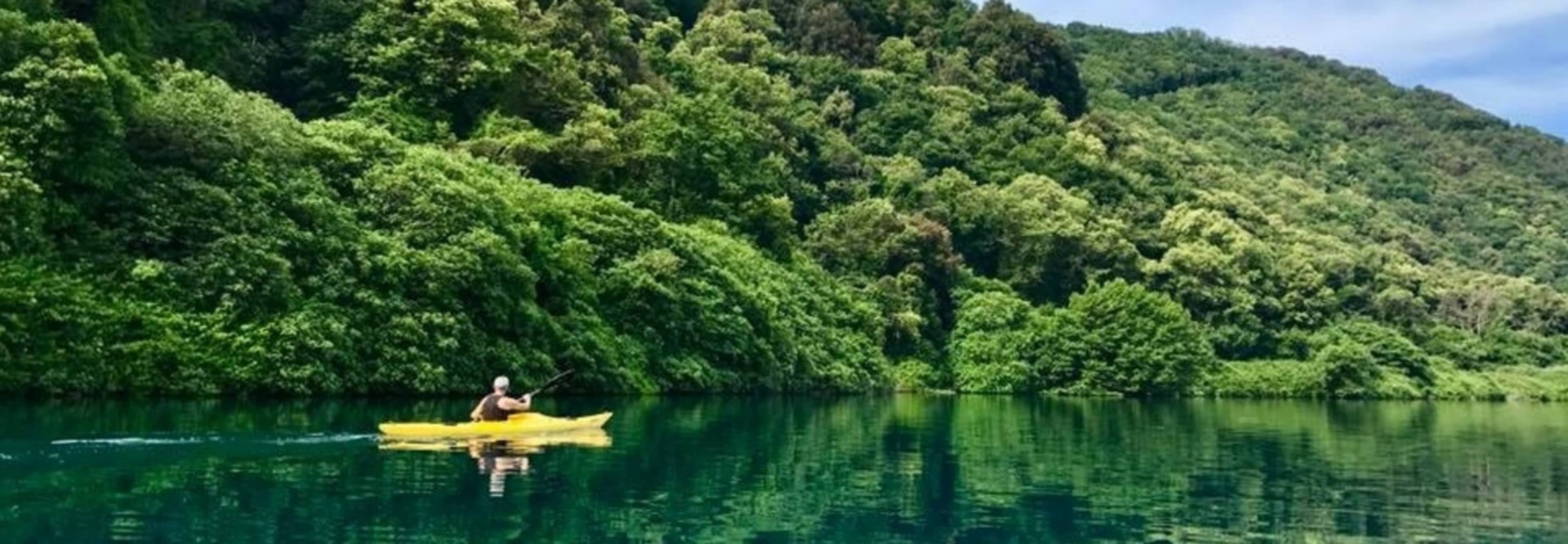 Kayaking on Lake Albano near Rome.