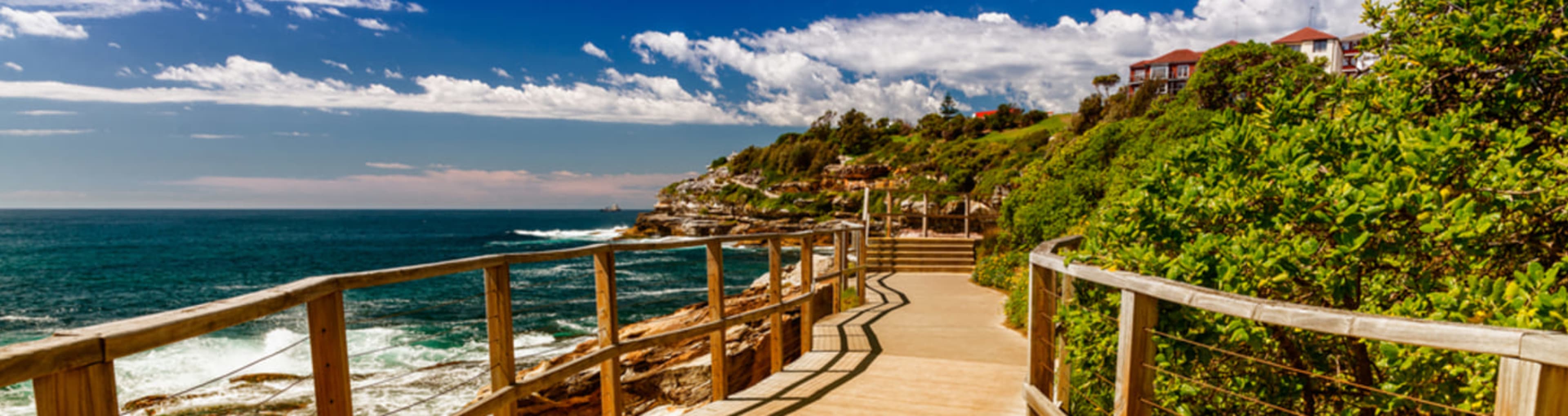 Wooden walkway at Bondi Beach in Sydney