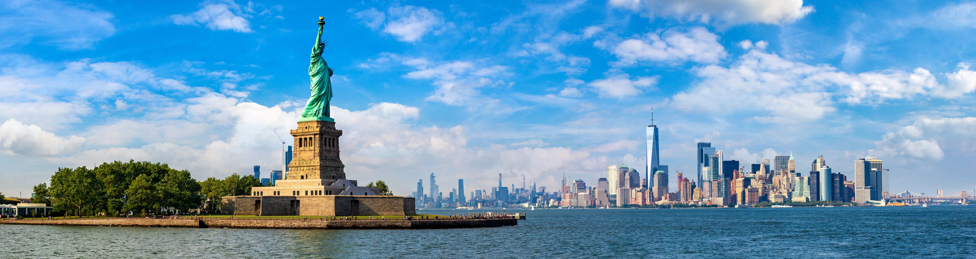 View of State of Liberty from the river