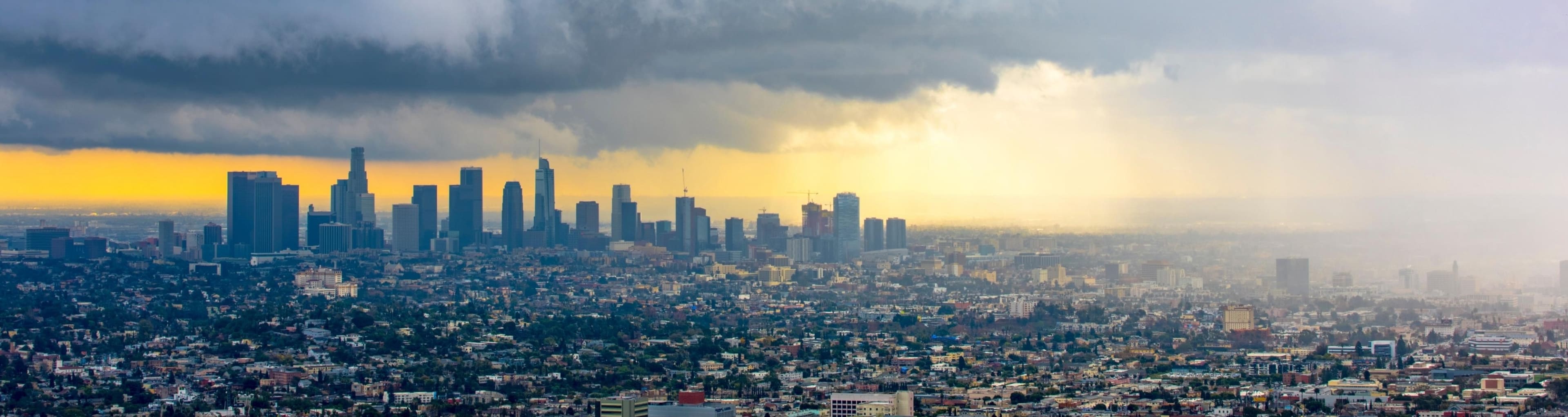 Rain over Los Angeles, CA