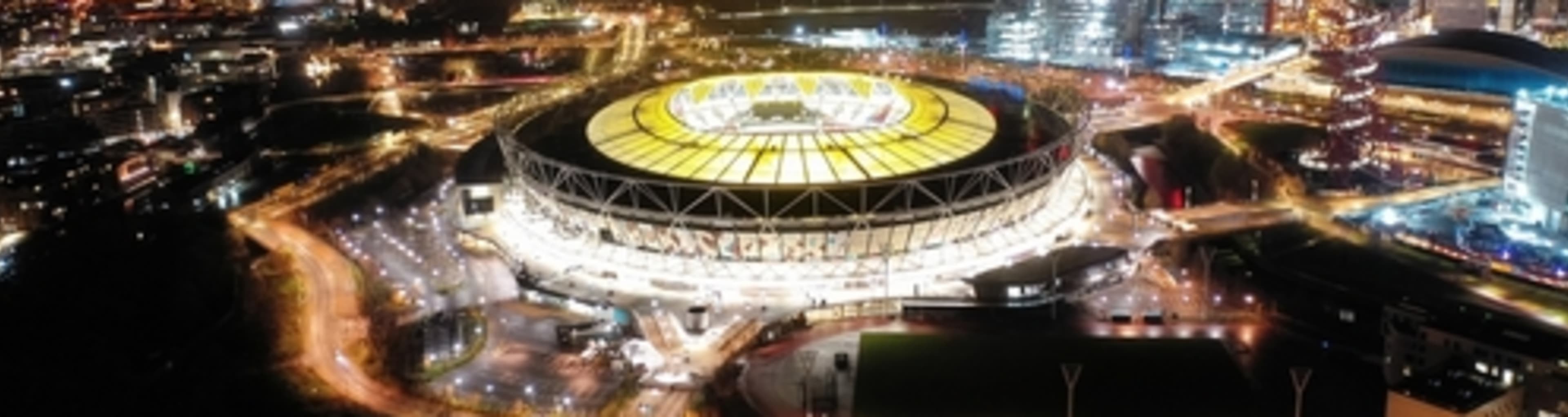 Wembley stadium at night