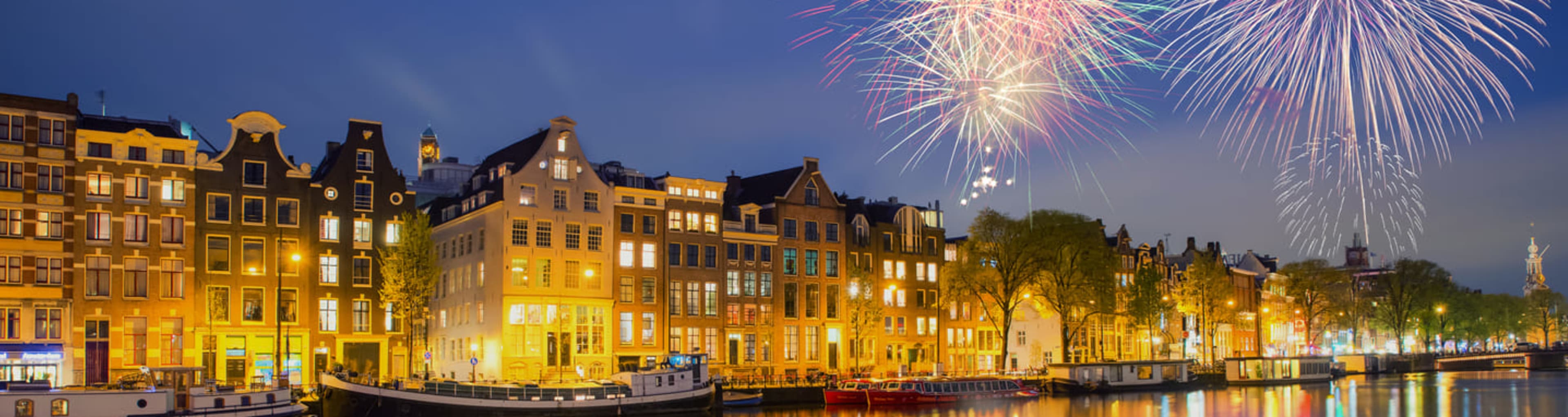 New Year's Eve fireworks over Amsterdam