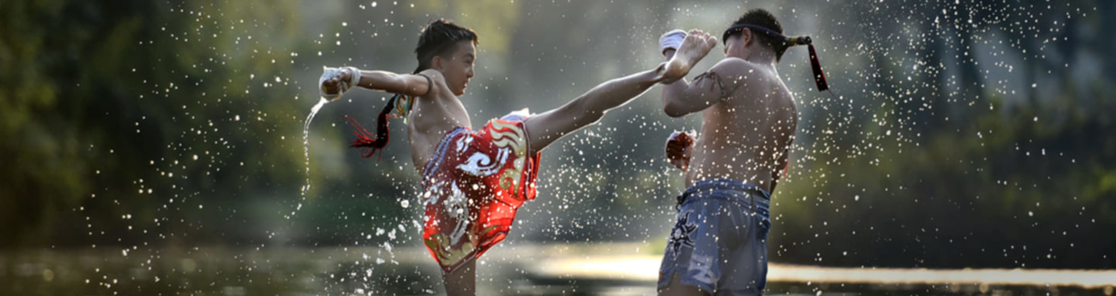 Muay Thai practitioners in Thailand.