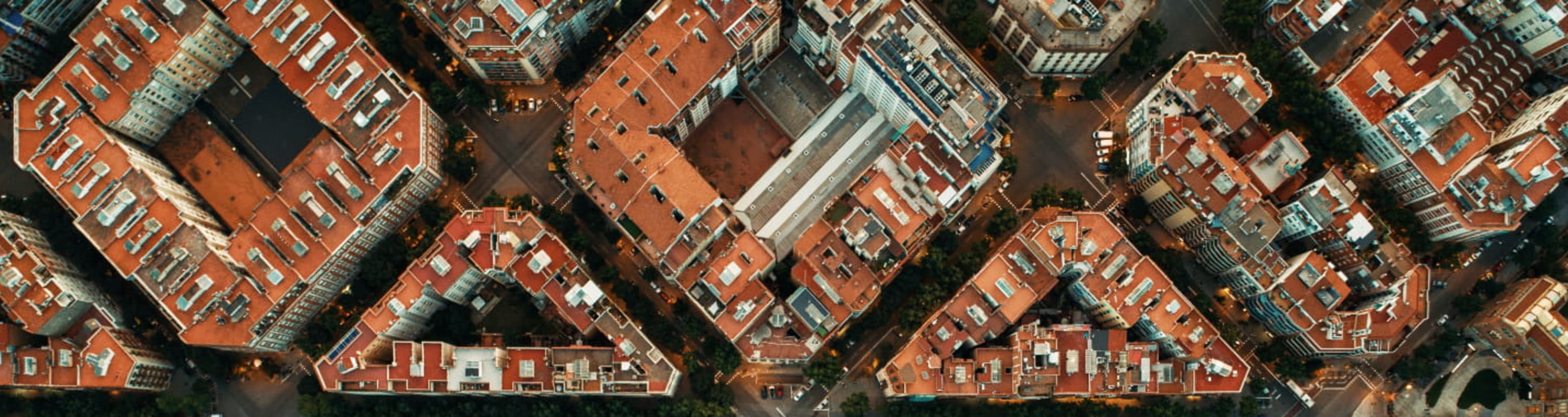 Avinguda Diagonal from above splitting Barcelona in two