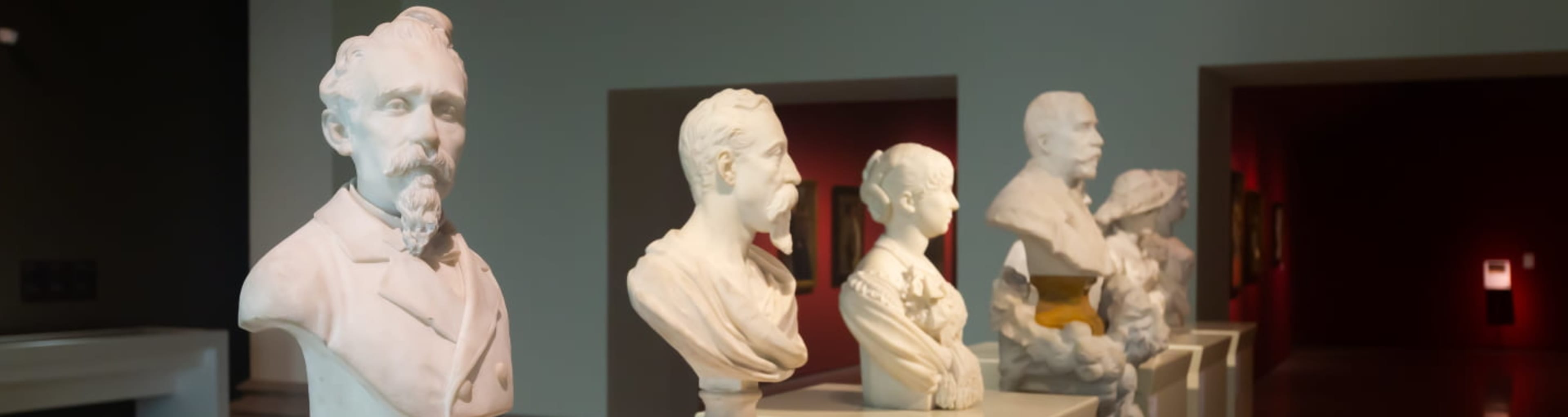 Various busts on display at the Museu Nacional d'Art de Catalunya